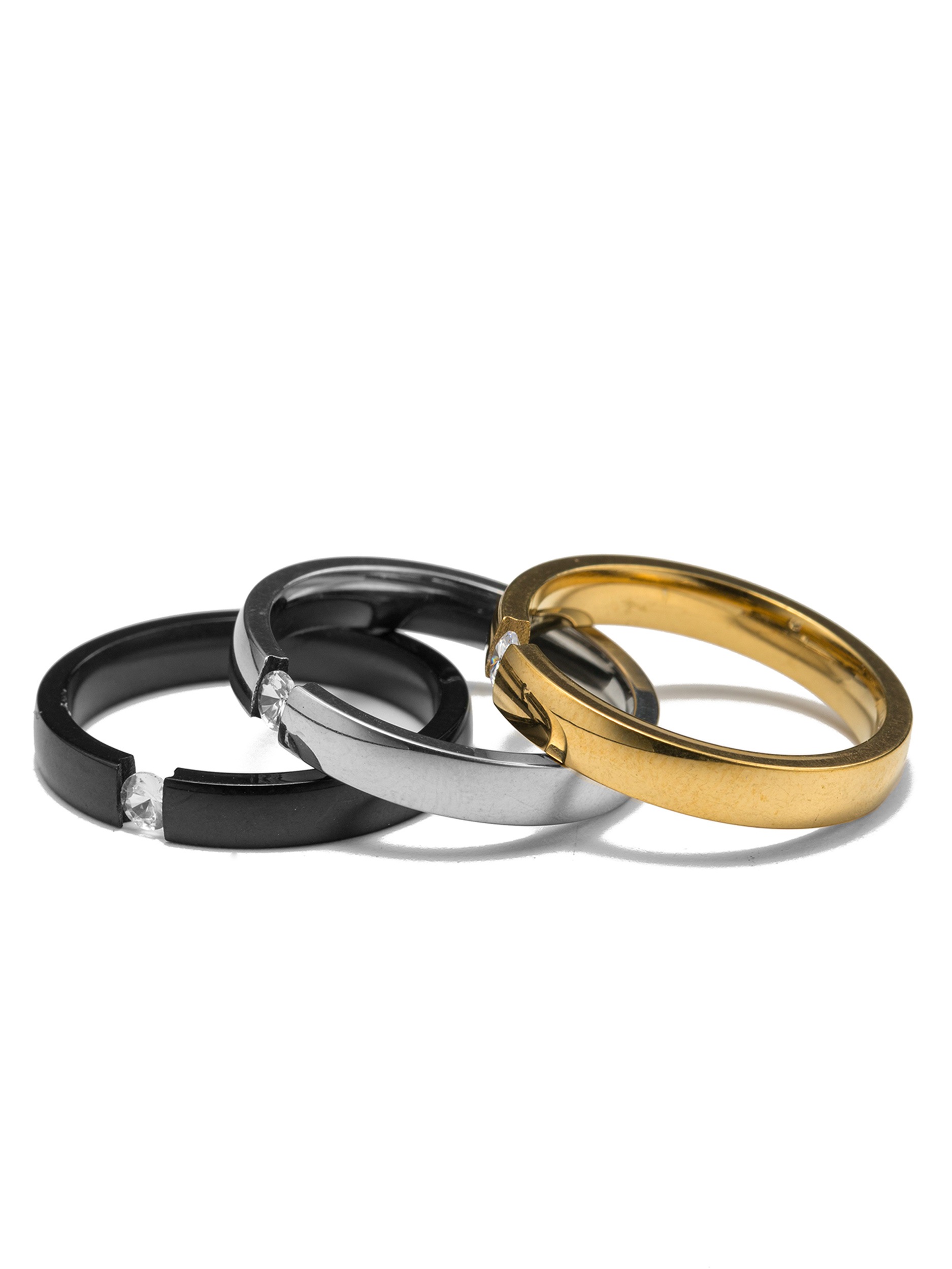 Aniston JEWELRY & WATCHES Ring-Set »Multipack Schmuck Geschenk Edelstahl Damenringe Solitär« Made in Germany - mit Zirkonia (synth.)