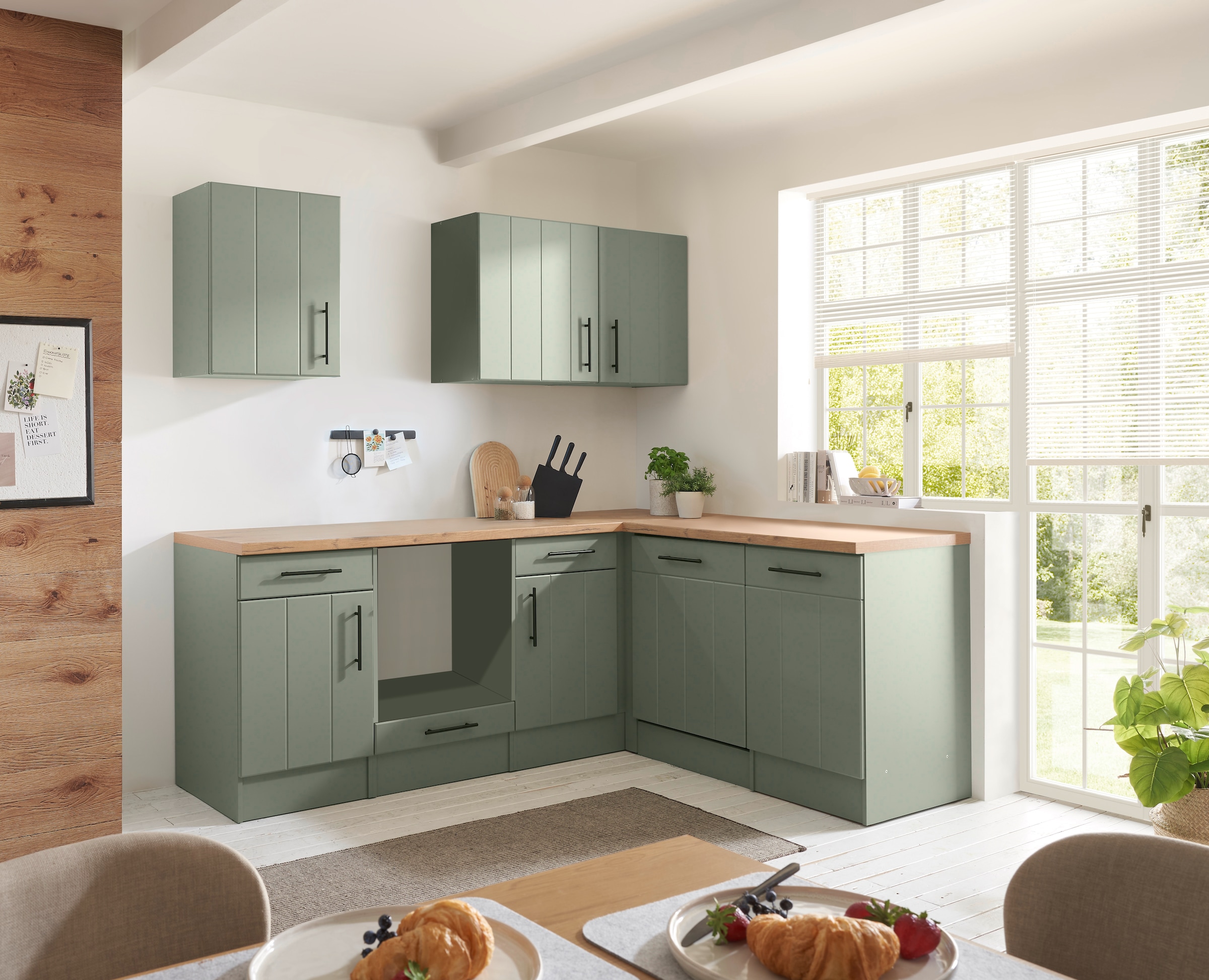 RESPEKTA Winkelküche »Anton« Breite 220 cm, 90 cm Arbeitshöhe, wahlweise mit und ohne E-Geräte