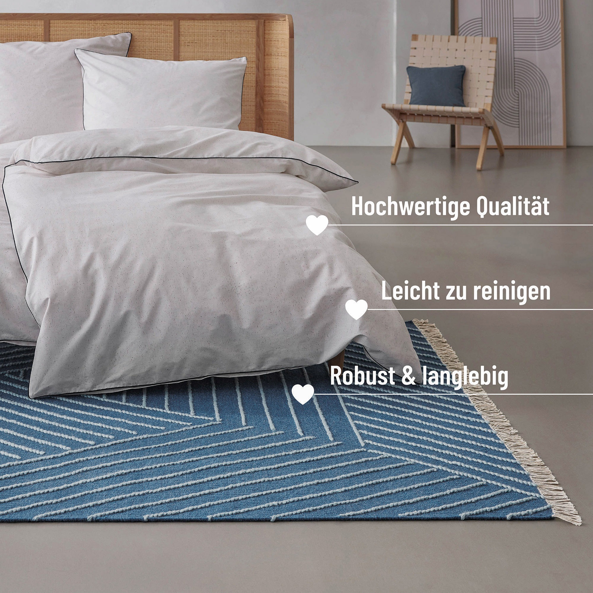 Wecon home Teppich "Ocean Lines" rechteckig 11 mm Höhe handgewebt, robust, günstig online kaufen