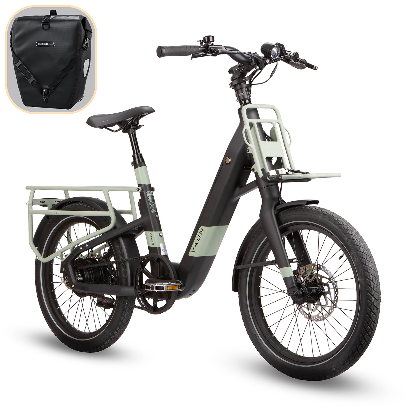 Vaun »VAUN Compact New Gen-Cityrad mit Ortlieb Tasche« Heckmotor 250 W Elektrofahrrad für Alltag und Einkauf