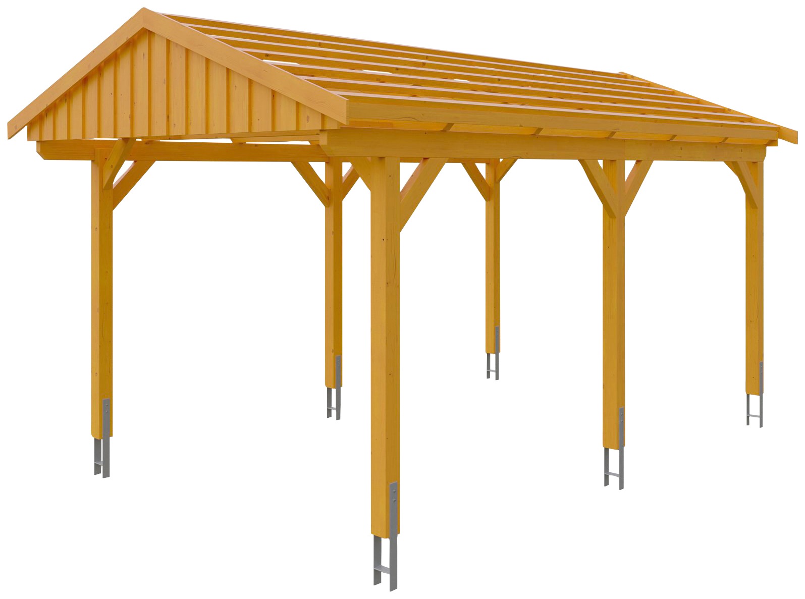 Skanholz Einzelcarport »Fichtelberg«, Leimholz-Nordisches Fichtenholz, hellbraun, mit Dachlattung