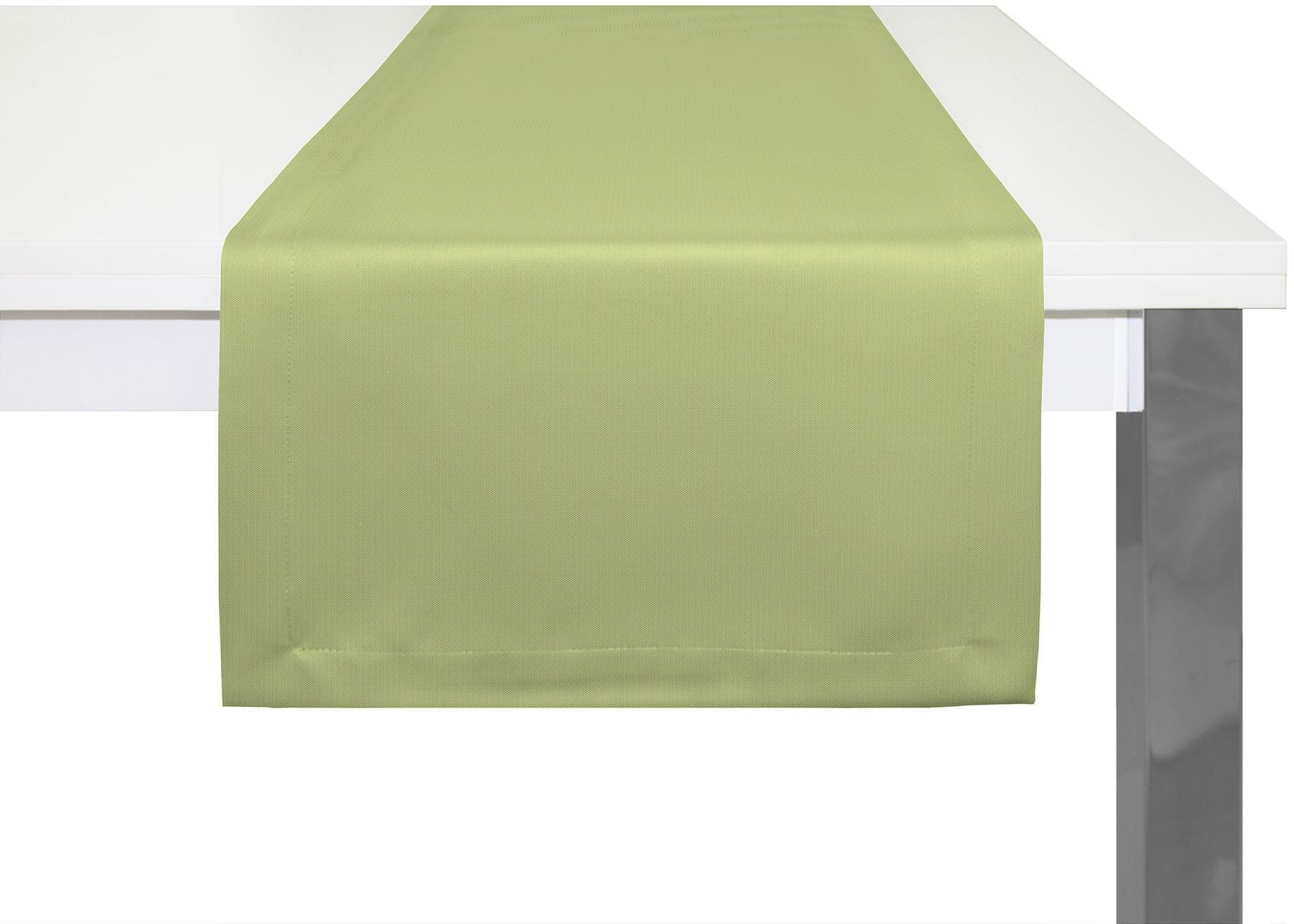 Tischläufer ADAM, B:50cm L:150cm, grün, Bio-Baumwolle, Tischdecken, "Uni Collection"