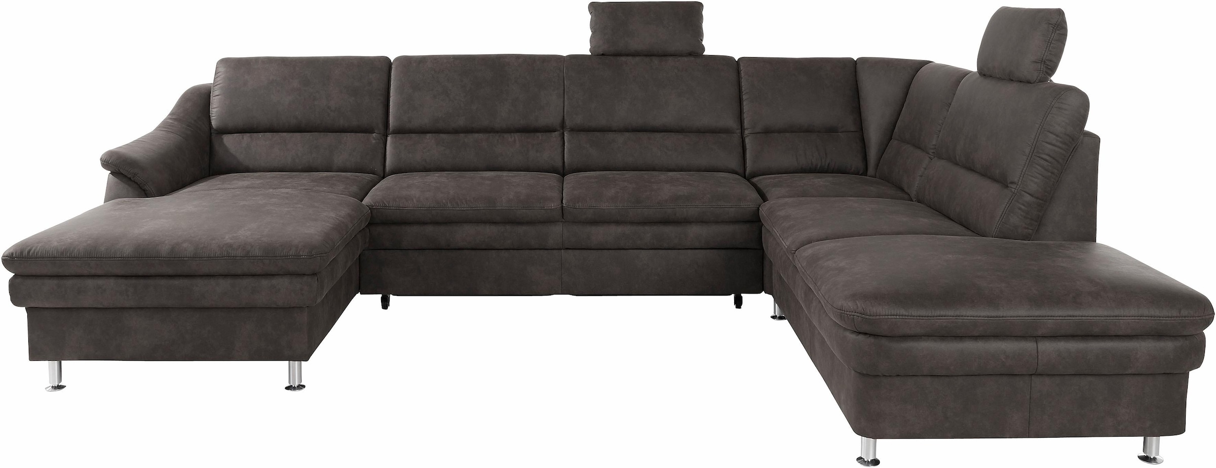 sit&more Wohnlandschaft "Cardoso, U-Form, B: 324 cm, Bettfunktion und Relaxfunktion optional" 2 Kopfstützen inklusive, Federkern, komfortable Sitzhöhe 47 cm