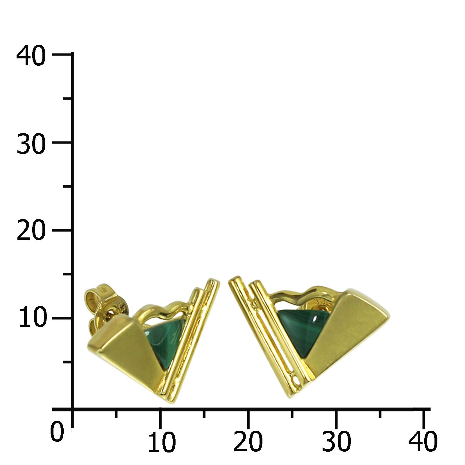 OSTSEE-SCHMUCK Paar Ohrstecker »- Caleno - Gold 333/000 - Malachit«