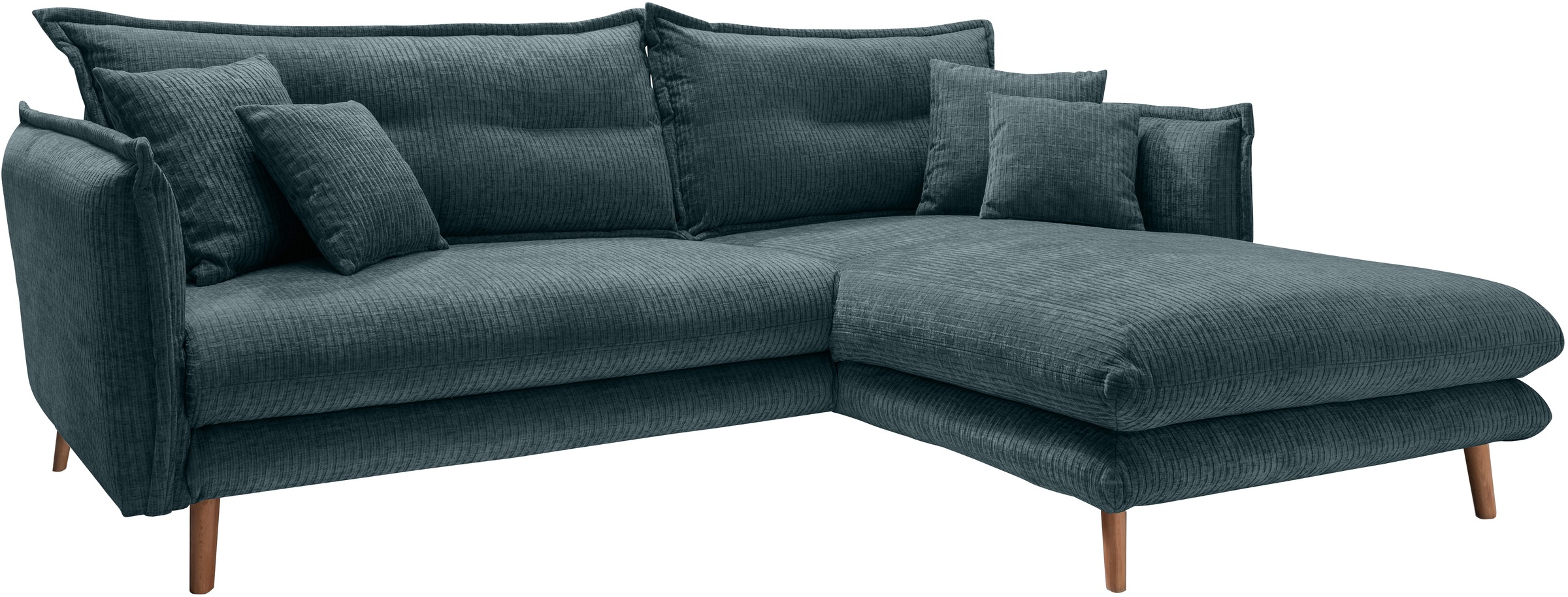 INOSIGN Ecksofa »Lazio modern und bequem, schmale Armlehnen, tolle Detailverarbeitung«, zwei verschiedene Fußfarben wählbar