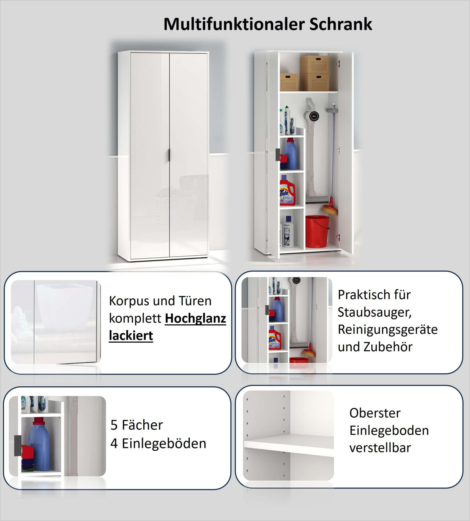 INOSIGN Mehrzweckschrank »Stauraumschrank , Breite 72,5 cm , Höhe 178 cm« 1 Stk. tlg.