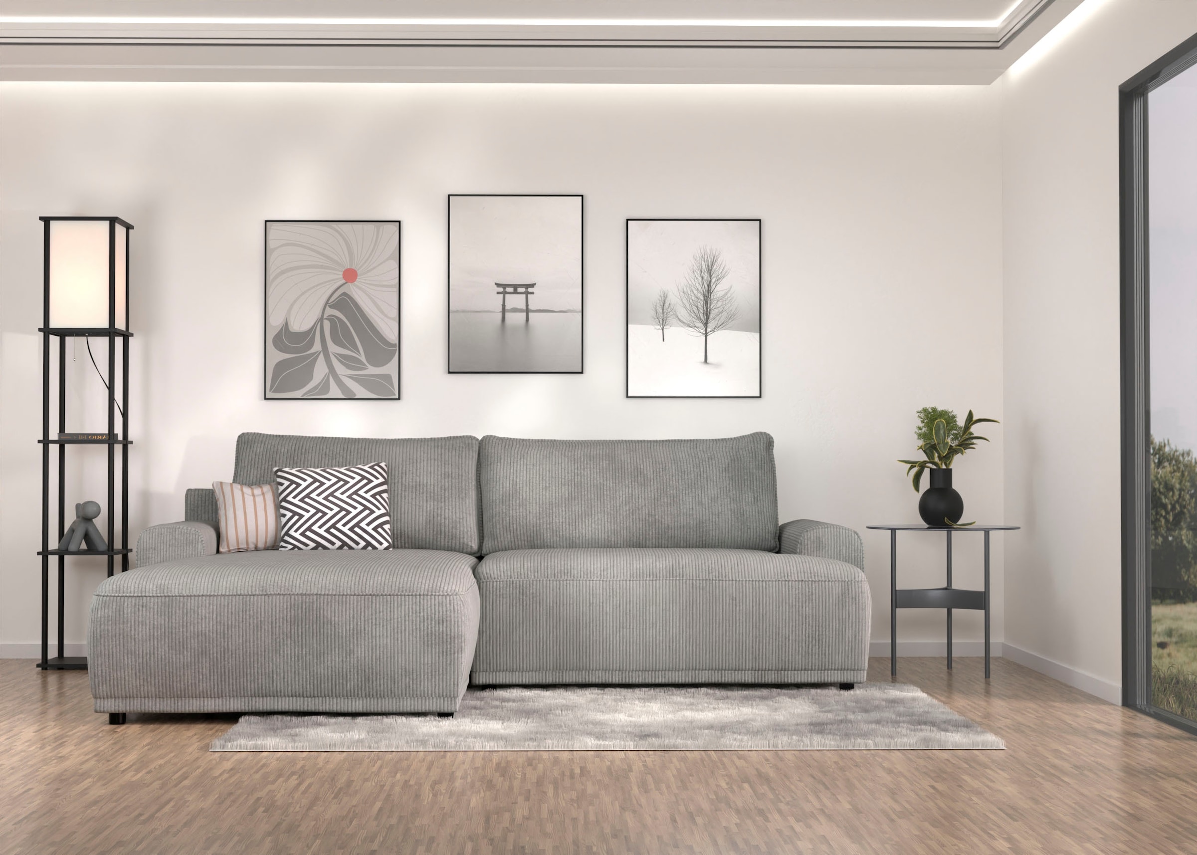 TRENDMANUFAKTUR Ecksofa "Fordon, Schlafsofa mit Bettkasten, Couch in L-Form günstig online kaufen