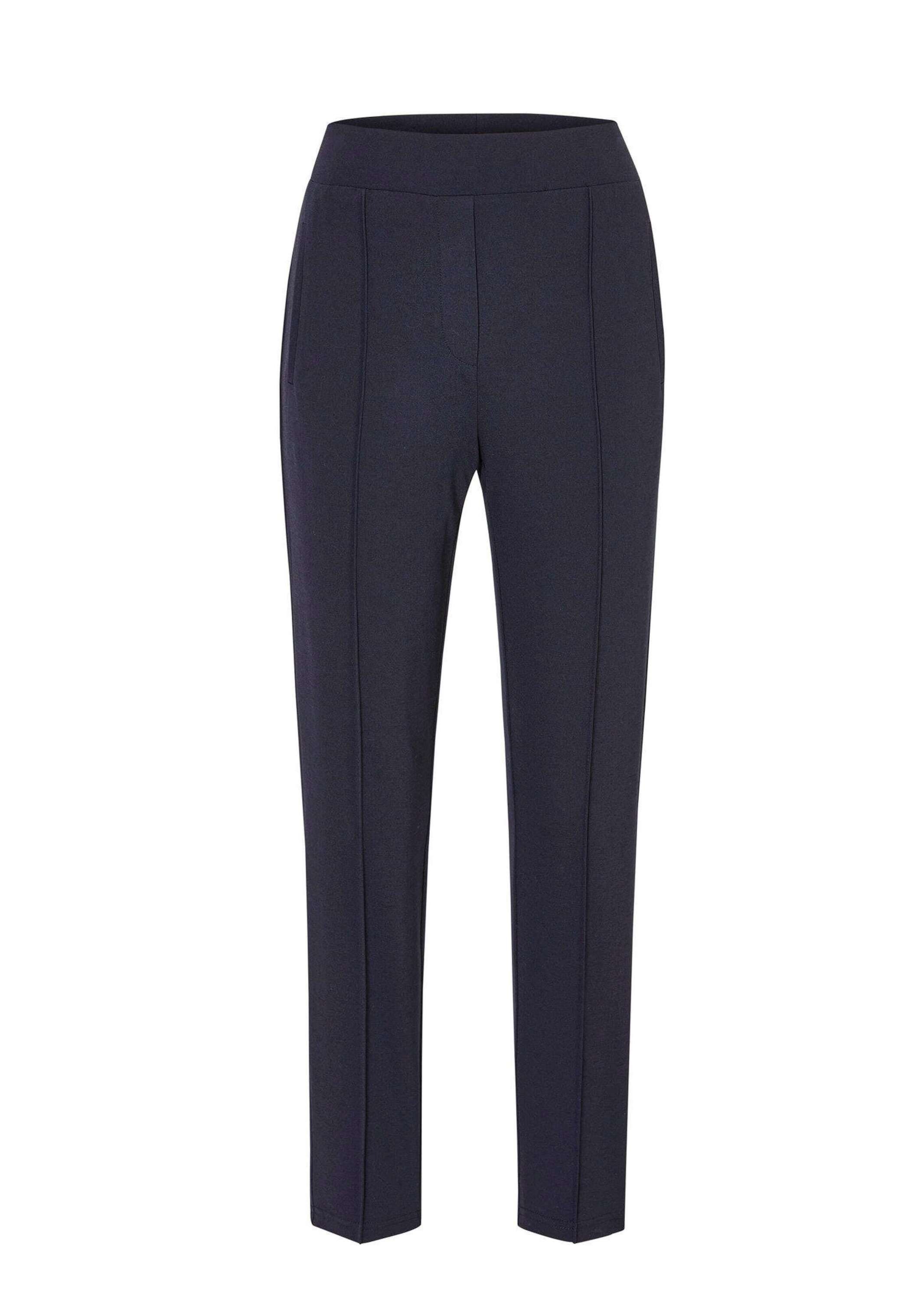 Schlupfhose GOLDNER "Kurzgröße Damen-Schlupfhose SARA mit Stretchkomfort", Damen, Gr. 20, K-Gr, blau (marine), Obermaterial: 50% Polyamid PA. 45% Viskose CV. 5% Elasthan EL., Hosen Schlupfhose