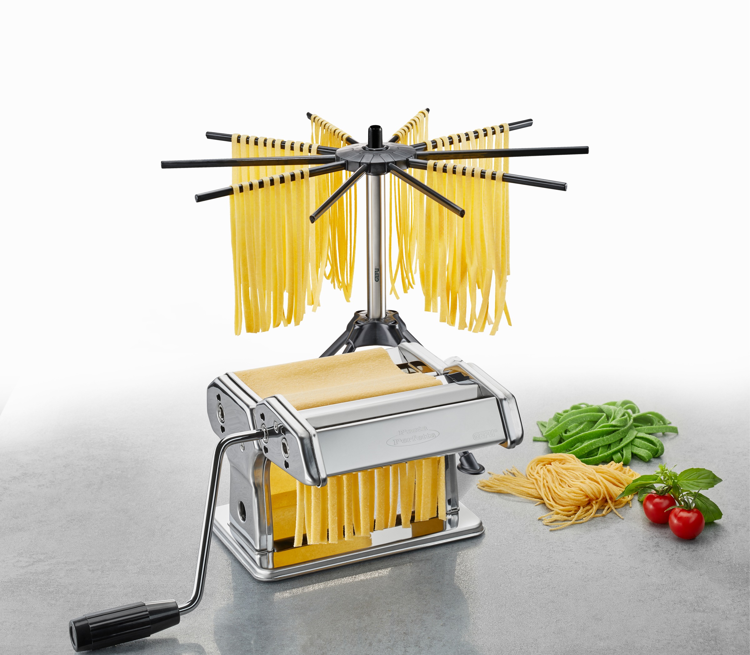 GEFU Nudelmaschine "PASTA PERFETTA" 3 Nudelsorten, 10 Trocknungsarme günstig online kaufen