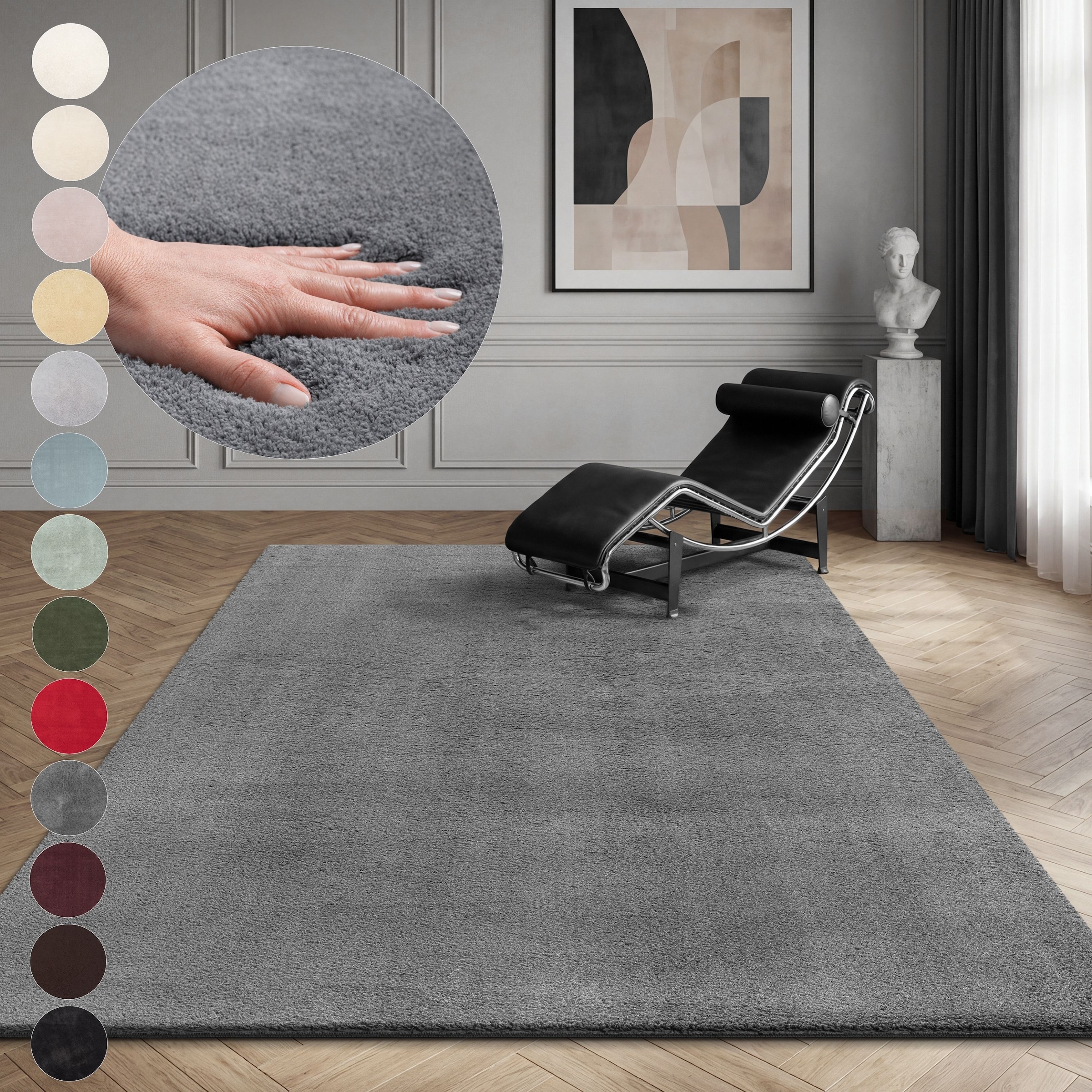 OTTO home Teppich "Arabell, Kunstfellteppich, Felloptik, waschbar," rechteckig 16 mm Höhe flauschig, kuschelig, Anti-Rutsch-Unterseite, Wohnzimmer, Schlafzimmer