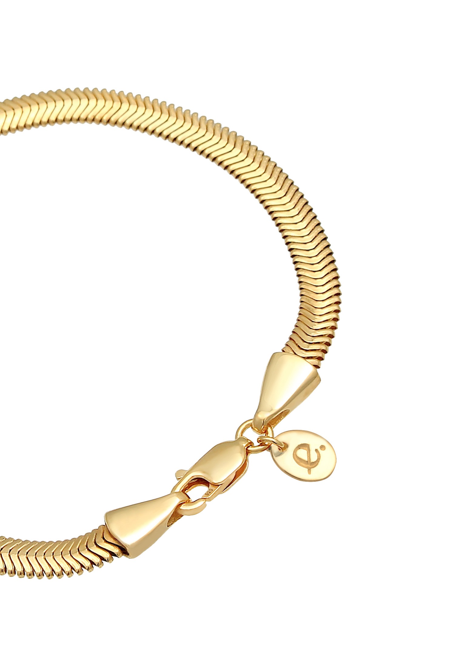 Elli Premium Snake Chain Bracelet Gold 16cm 2