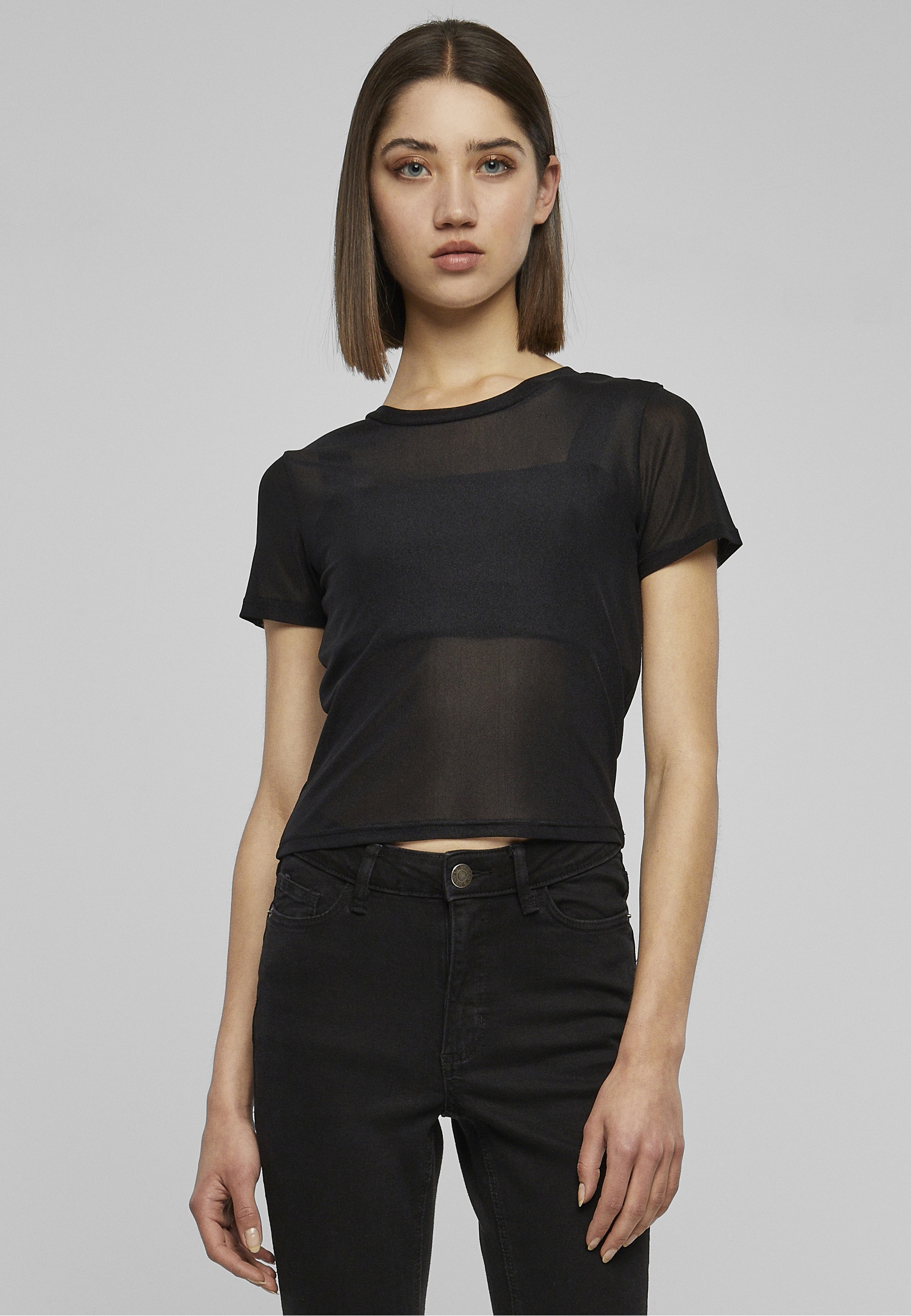URBAN CLASSICS T-Shirt »Urban Classics Damen Ladies Short Mesh Tee« 1 Stk.