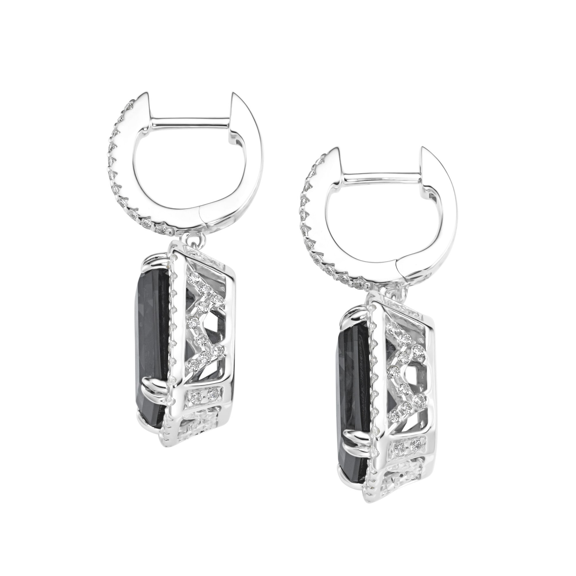 GIORGIO MARTELLO MILANO Paar Creolen »mit Zirkonia und grauem Kristallstein, Silber 925«