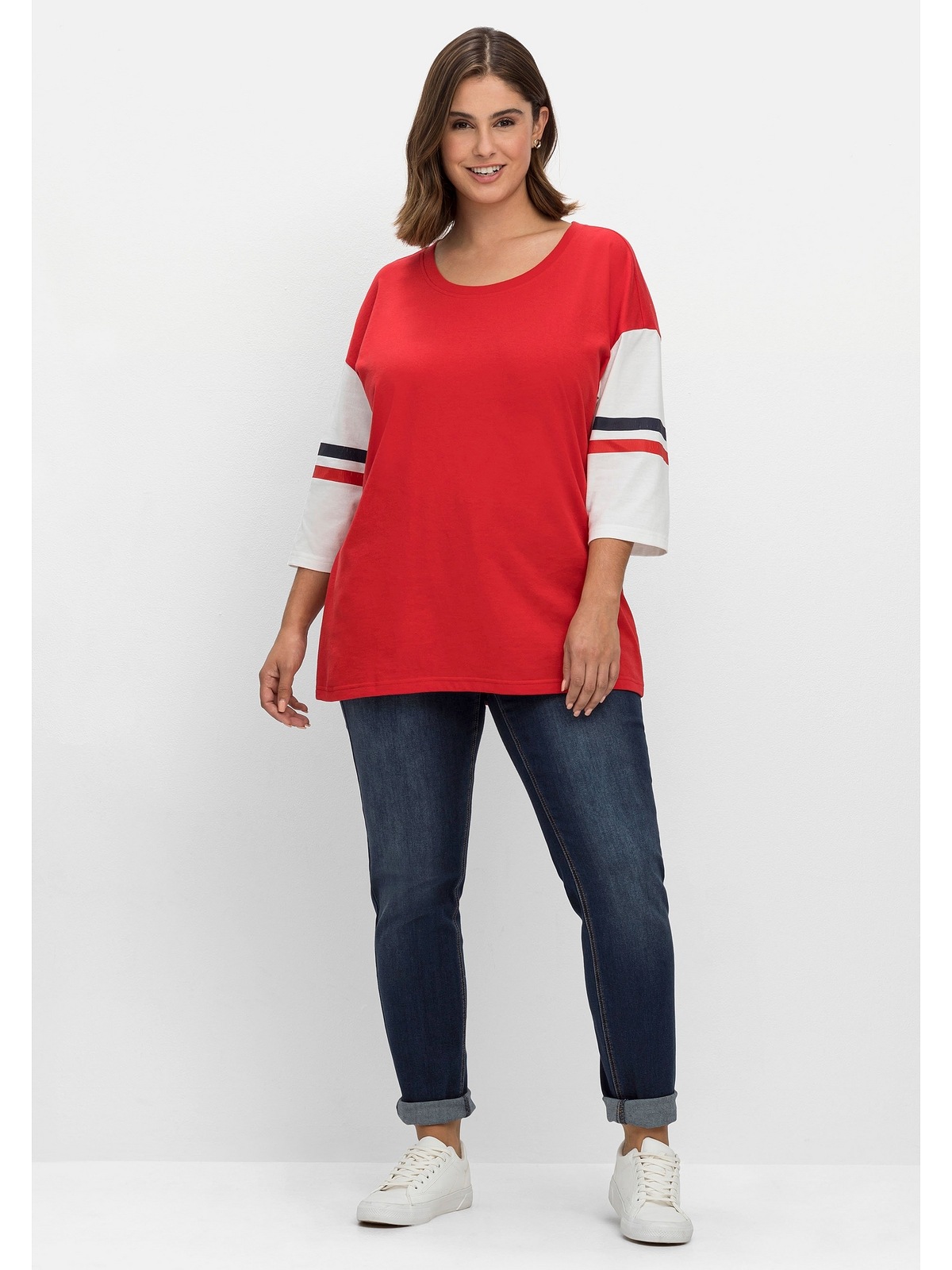 Sheego 3/4-Arm-Shirt »Große Größen«, im kaufen | BAUR College-Stil für