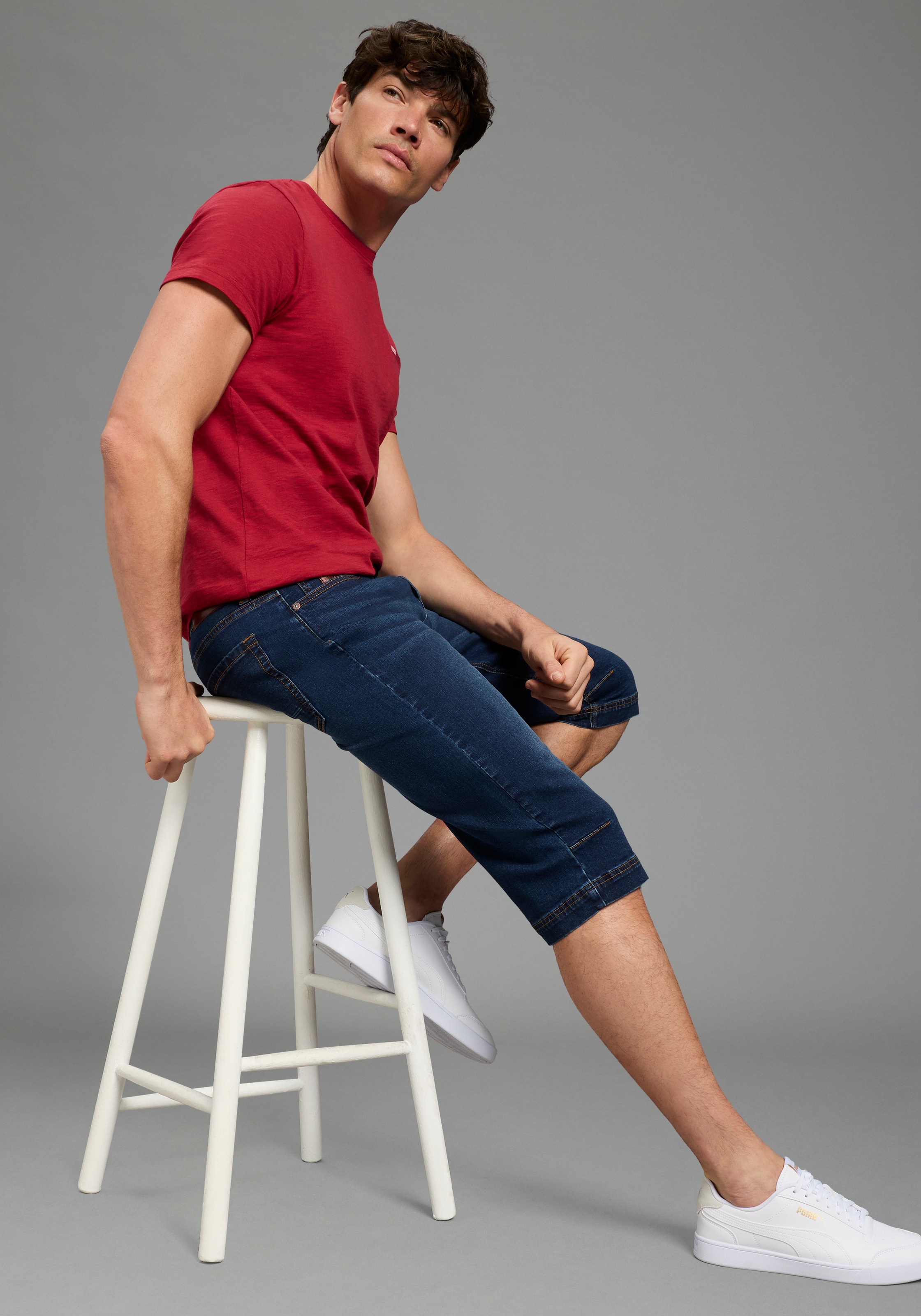Bruno Banani Jeansbermudas »Hutch-Bermuda« Straight-Fit, normale Leibhöhe, aus elastischem Denim-Material