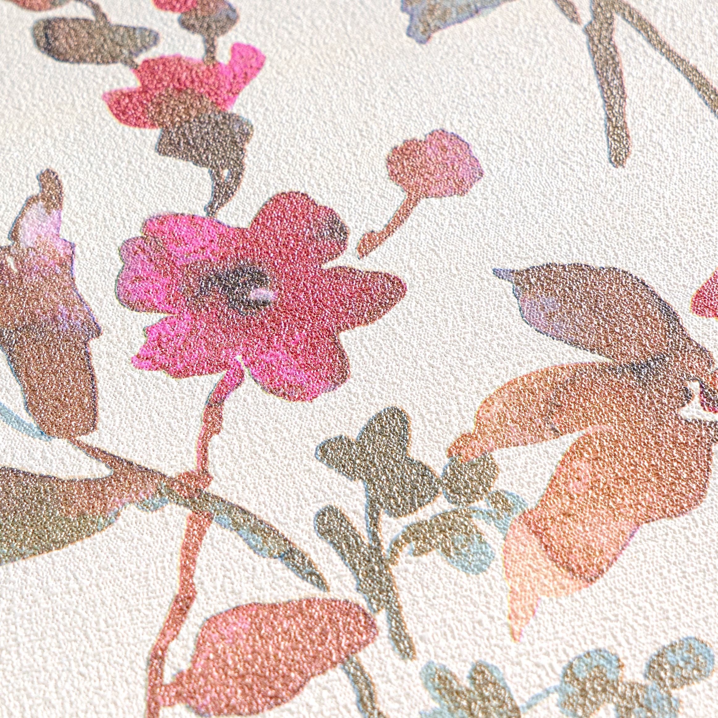 CosmoLiving by Cosmopolitan Vliestapete »Petal Poetry – Aquarell-Blumentapete« matt strukturiert Zarte Aquarellblüten für stilvolle Wohnräume