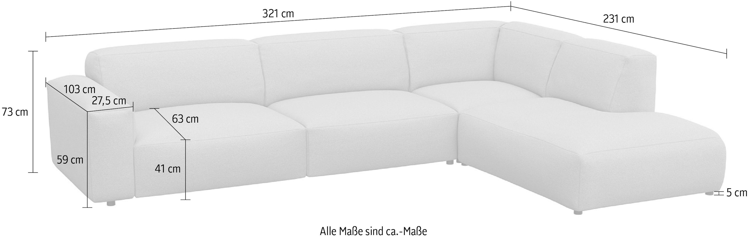 FLEXLUX Ecksofa »Lucera, super bequem durch hochwertigen Sitzaufbau mit Kaltschaum«, modern & anschmiegsam, L-Form, Designsofa