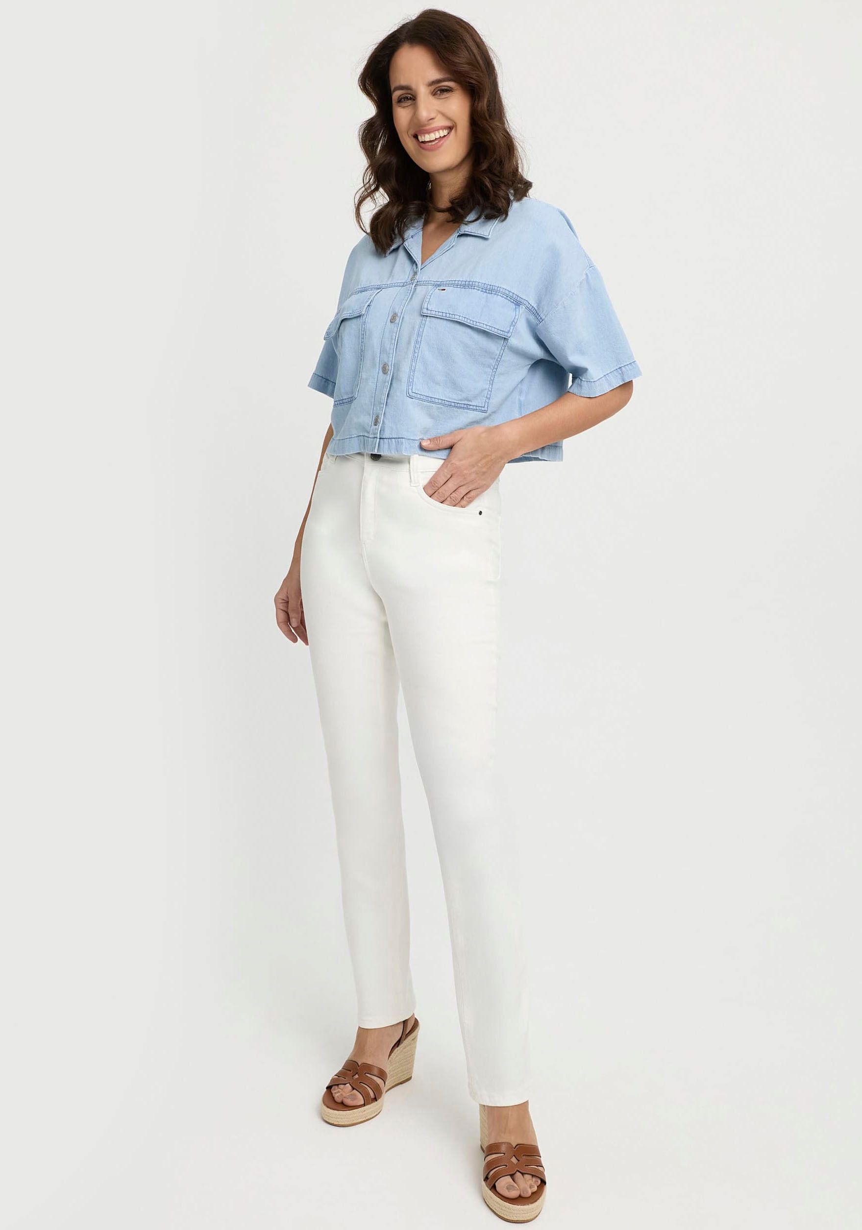 wonderjeans Straight-Jeans "High Waist Straigth" mit Stretch günstig online kaufen