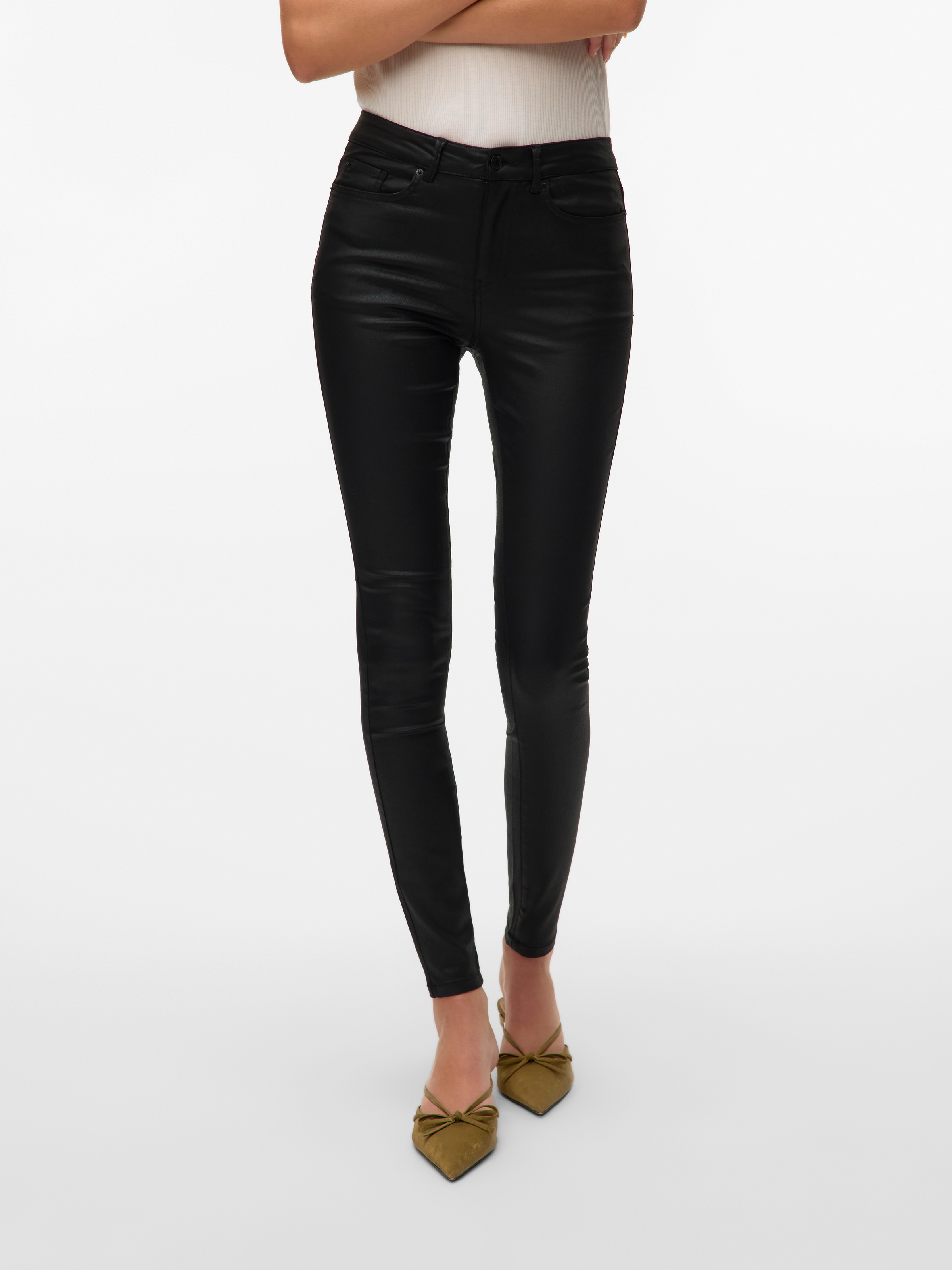 Vero Moda Skinny-fit-Jeans "VMFLASH MR SKINNY COATED PANTS NOOS", mit besch günstig online kaufen