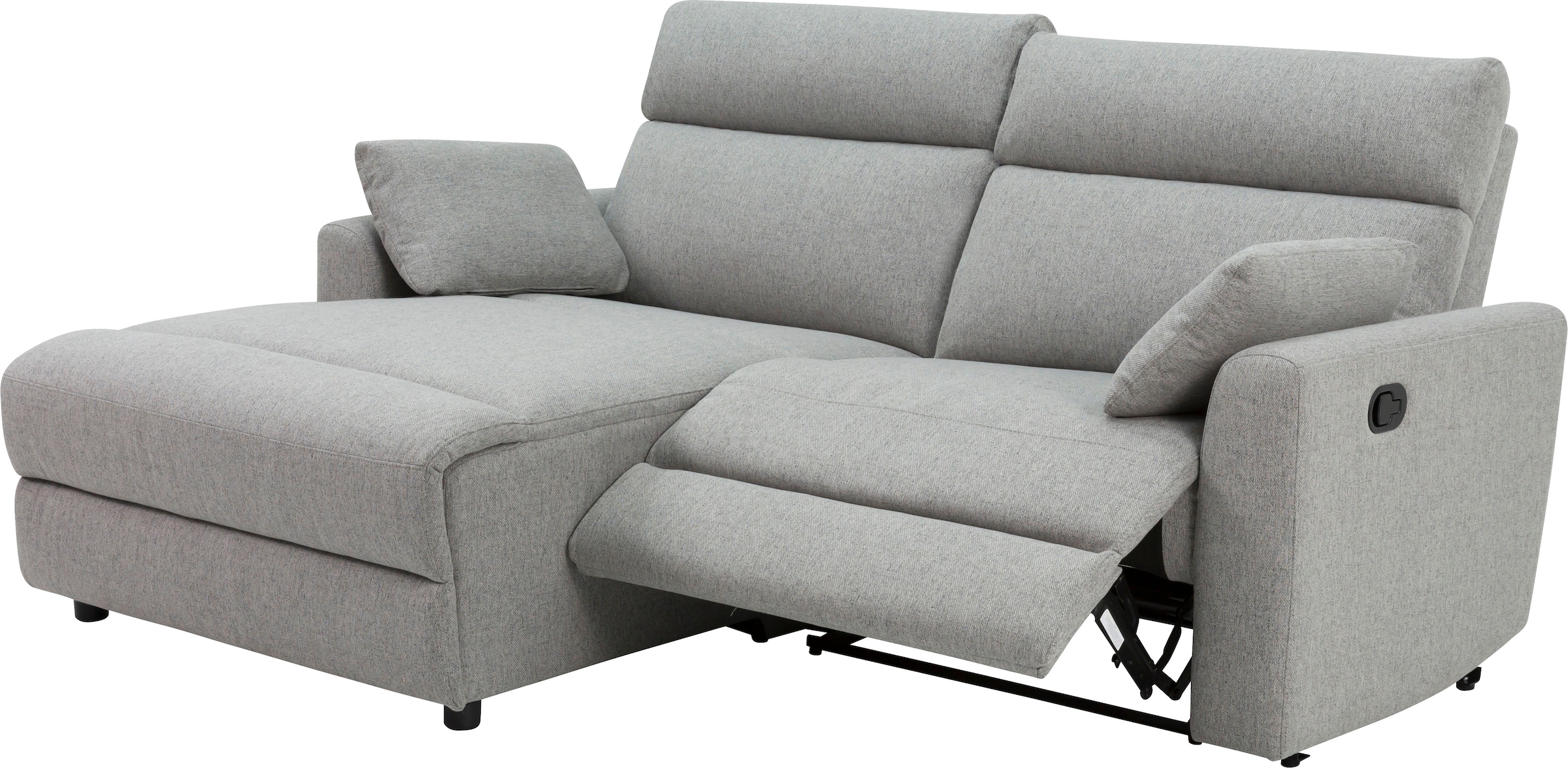 INOSIGN Ecksofa »JENNA, L-Form, 209cm, manuelle u. elektrische Funktion, mit USB A/C,«, Liegefunktion 105°-150°, Federkern, Struktur fein
