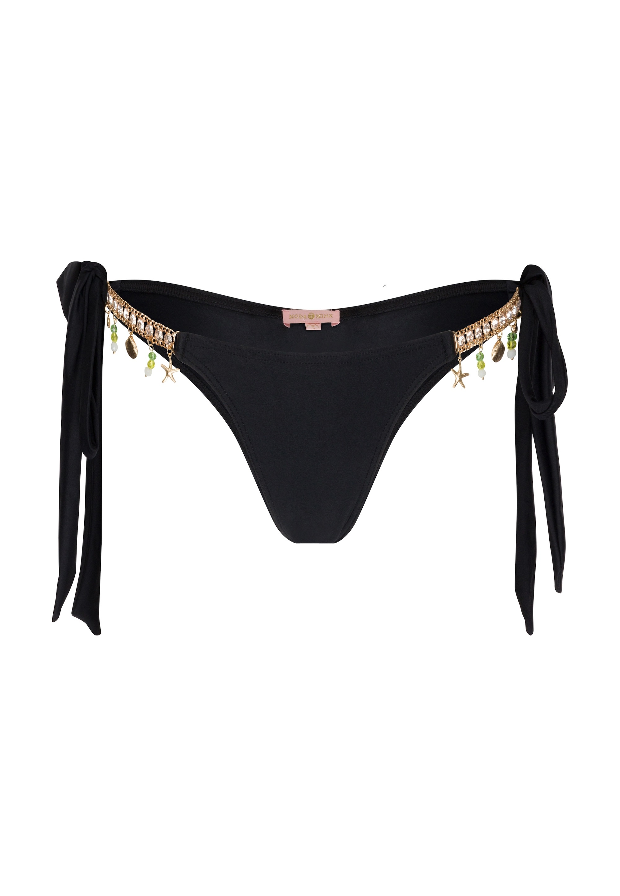 Moda Minx Bikini-Hose »Seychelles Tie«, (1 St.), mit seitlicher Bindung und funkelnden Anhängern