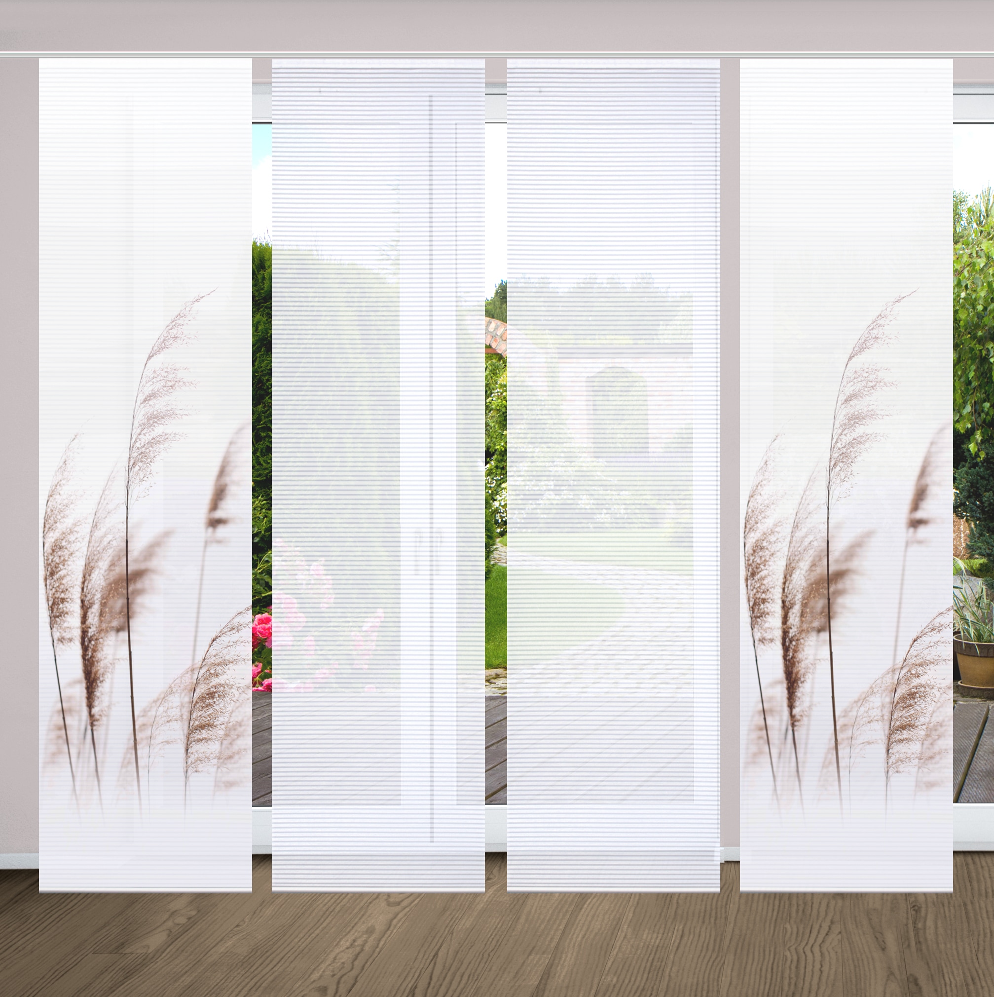 HOME in green Schiebegardine "PAMILO" Paneelwagen 4 Stk. tlg. SET DIGITALDR günstig online kaufen