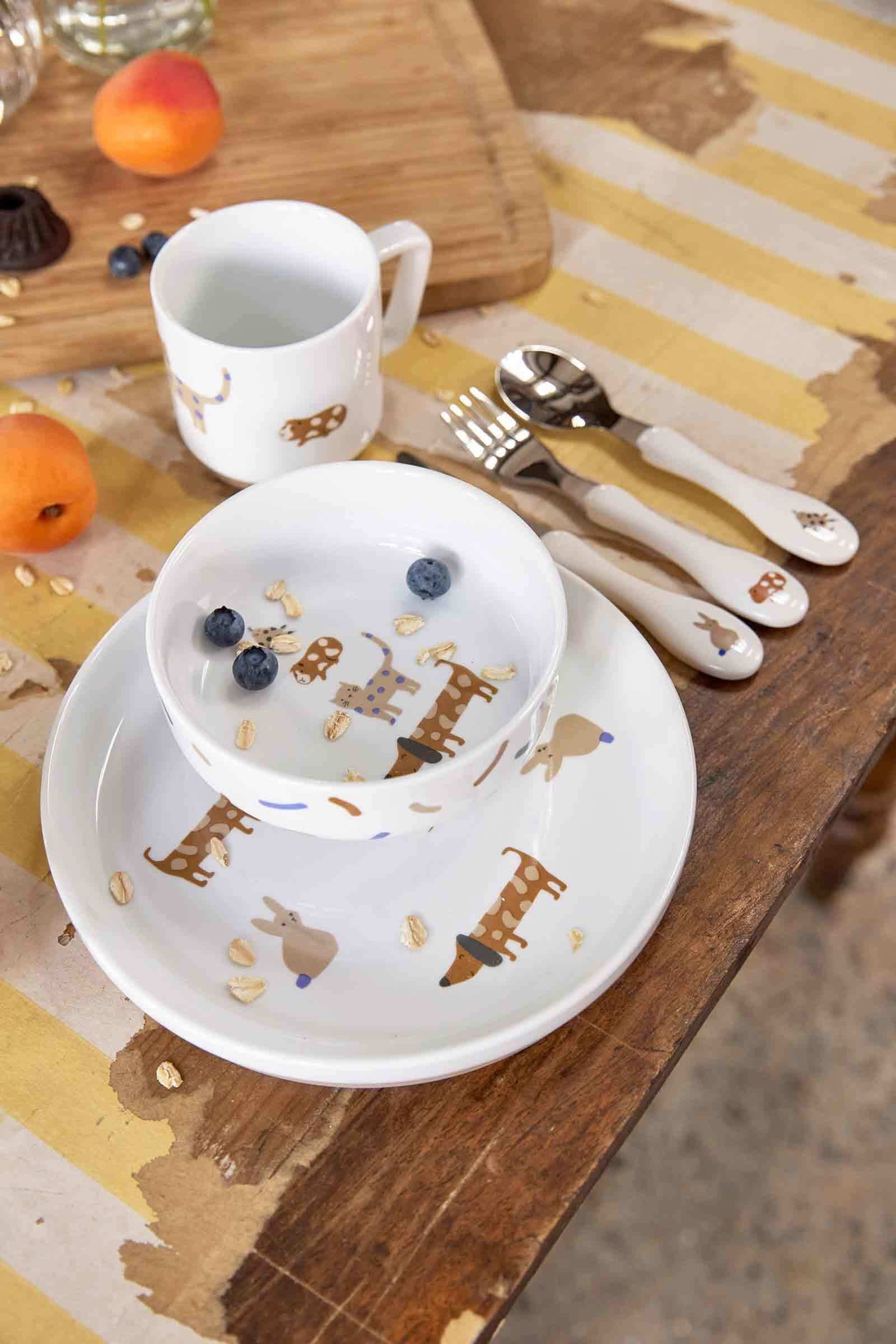 LÄSSIG Kindergeschirr-Set »Kinder Porzellan-Geschirr-Set 3er Set«