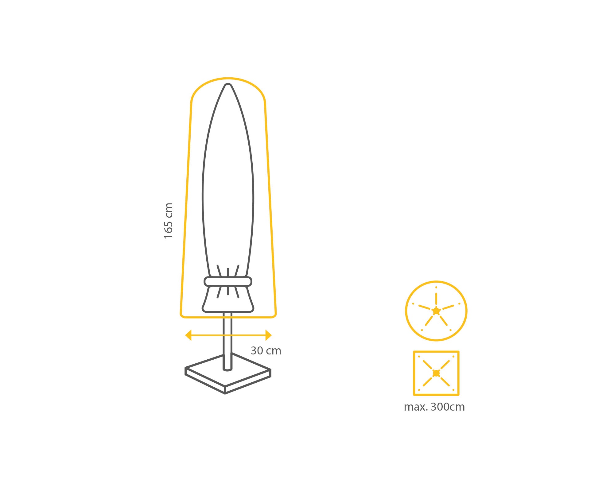 winza outdoor covers Sonnenschirm-Schutzhülle, geeignet für Schirme bis ø 300 cm, Maße 165x30 cm