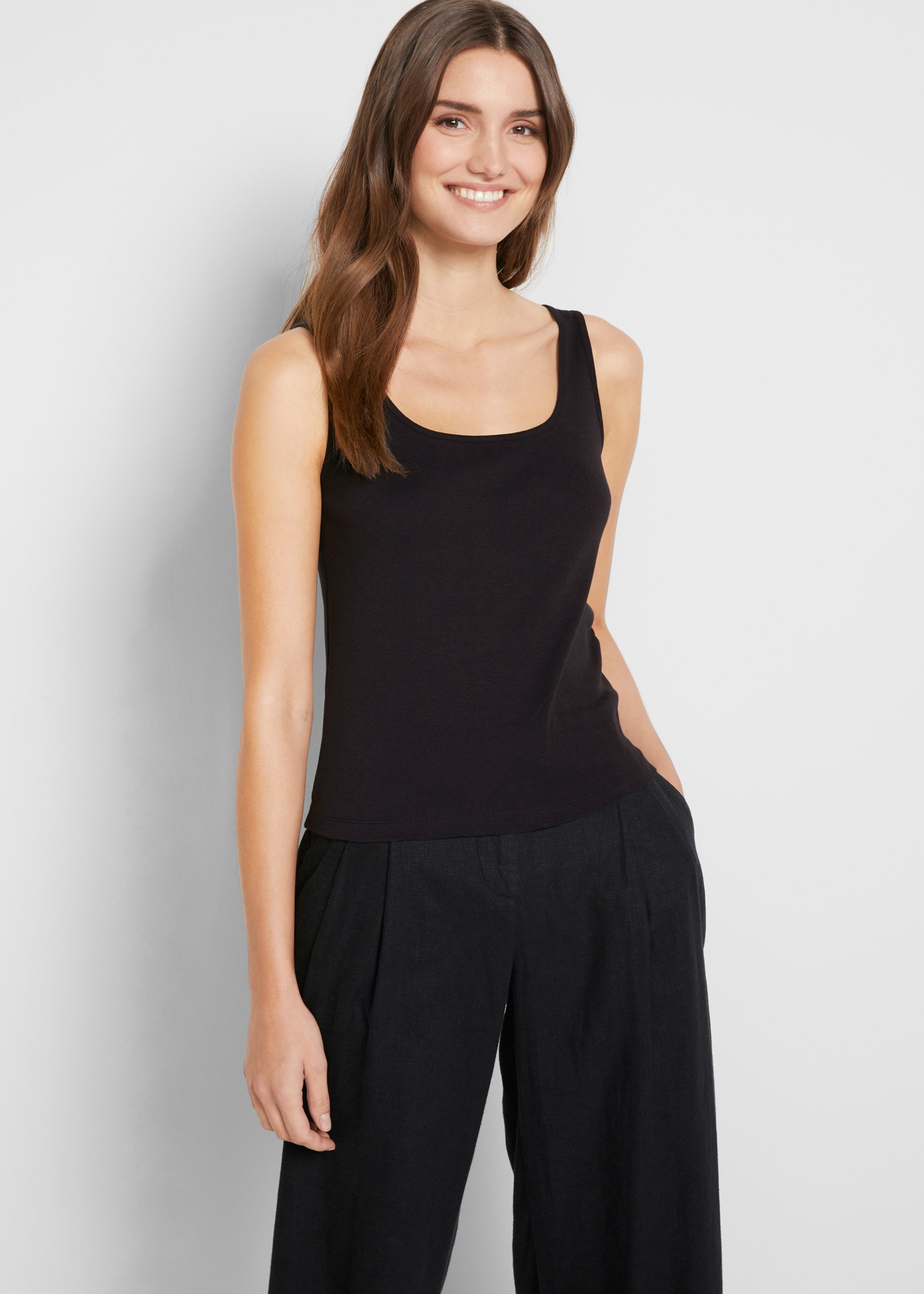 bonprix Tanktop mit normalen Trägern, mit dezentem Carré-Ausschnitt, eng anliegend