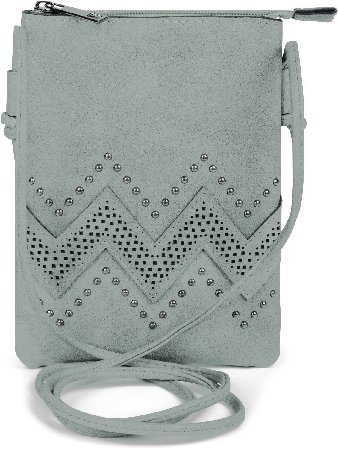 styleBREAKER Mini Bag "Mini Umhängetasche ZickZack Cutout Nieten"