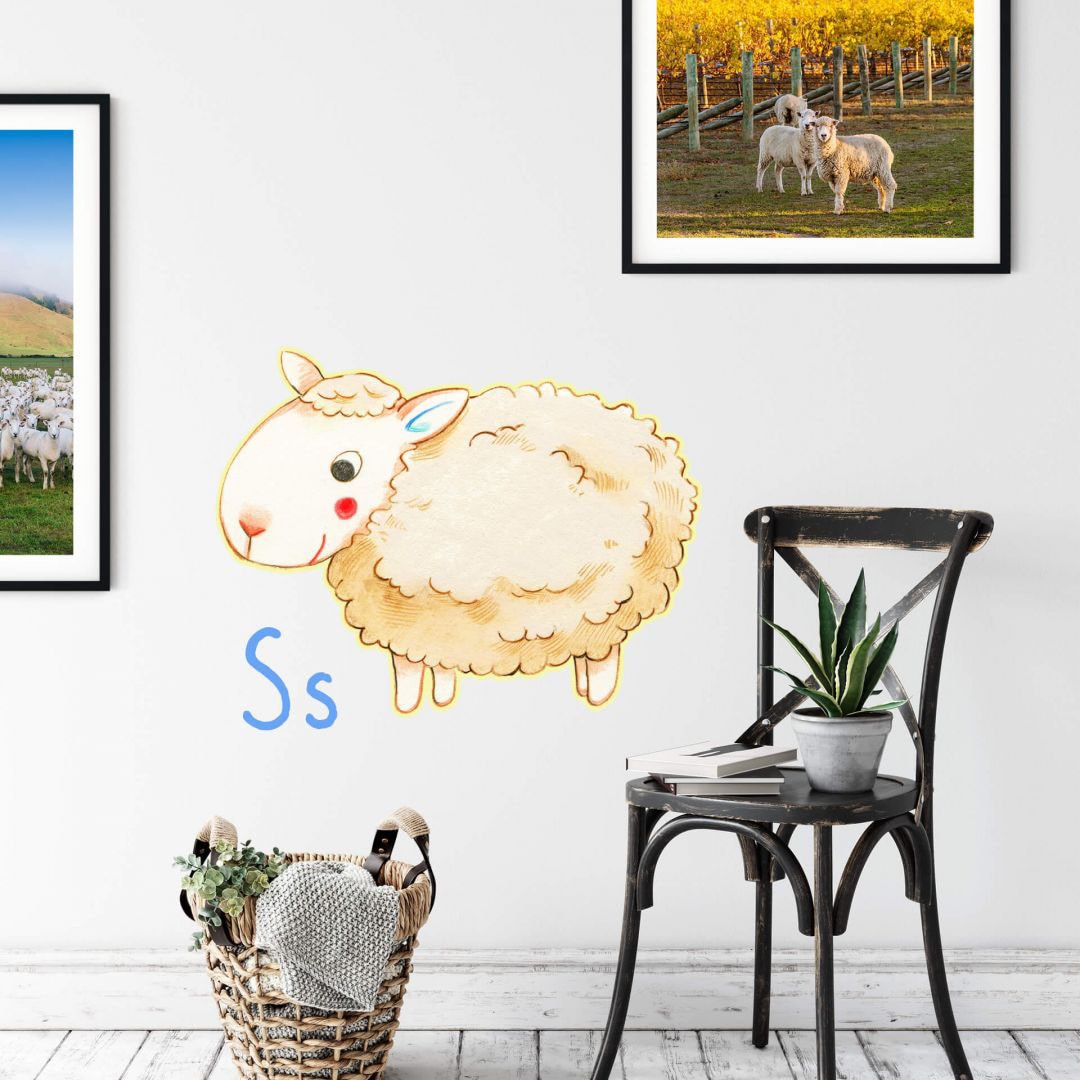 Wall-Art Wandtattoo »Schaf Tierwelt Buchstabe S«, (1 St.), selbstklebend, entfernbar