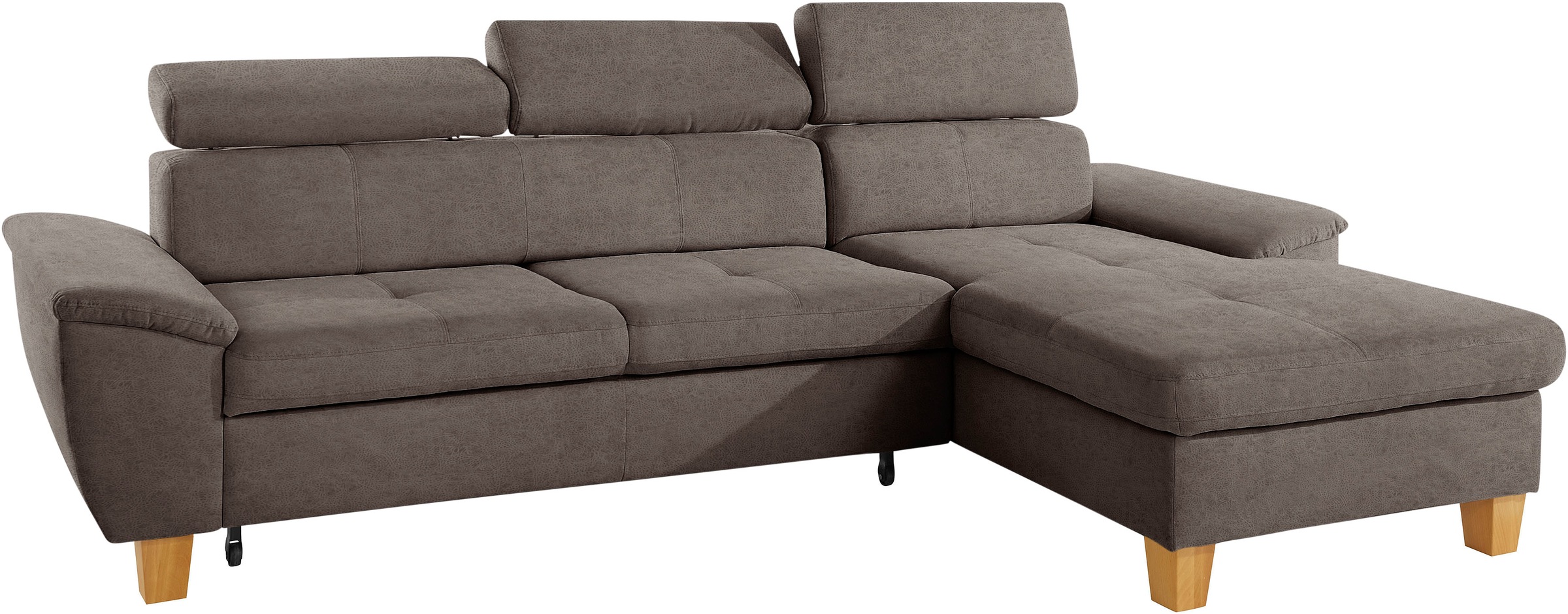 exxpo - sofa fashion Ecksofa »Enya, aufwendige Detailverarbeitung, hoher Sitzkomfort, bequem, L-Form«, inkl. Kopfteilverstellung, wahlweise mit Bettfunktion und Bettkasten