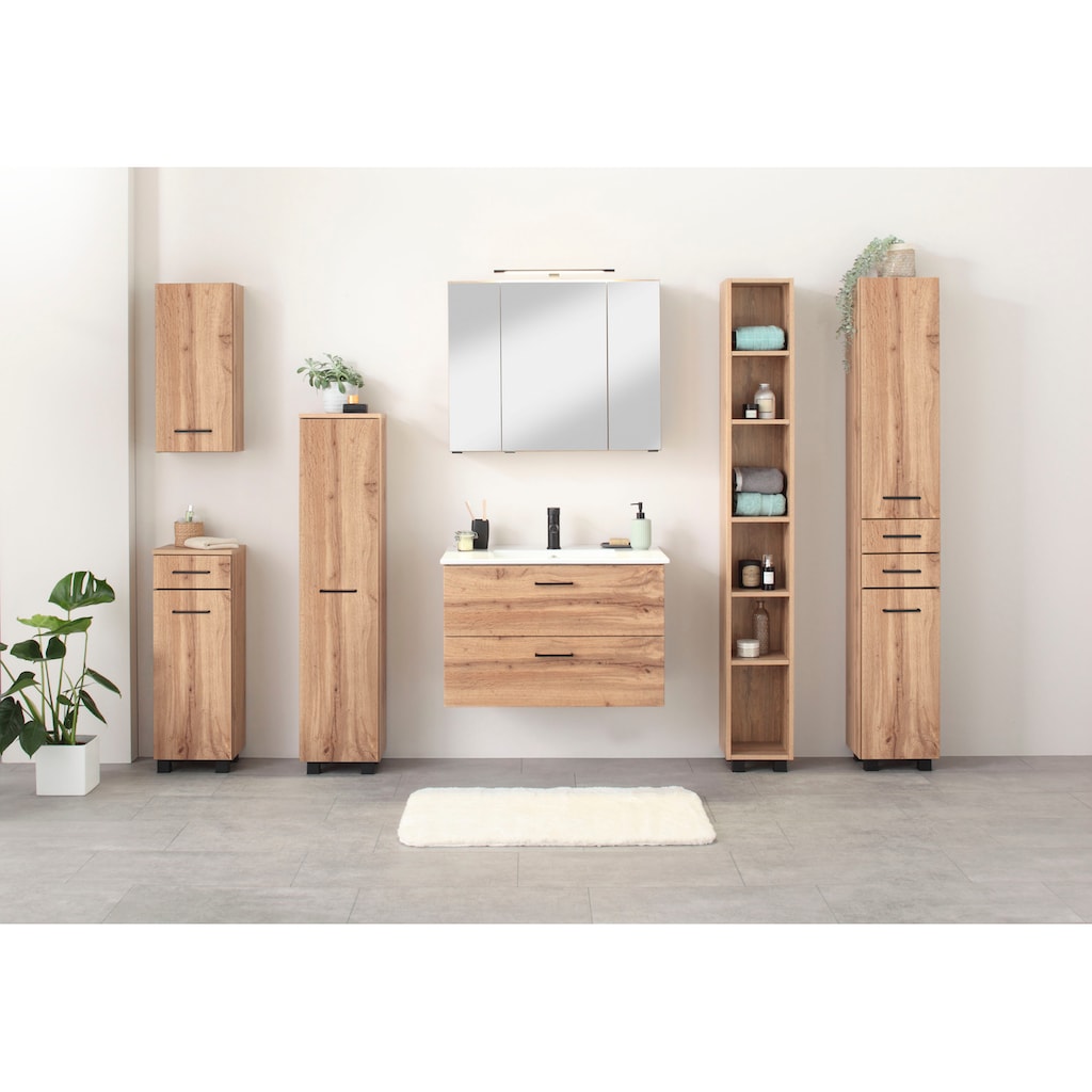 HELD MÖBEL Waschtisch »Trento Badezimmerschrank mit Becken Bestseller«, Badmöbel in Breite 80 cm, Waschplatz mit 2 Schubladen, Badschrank