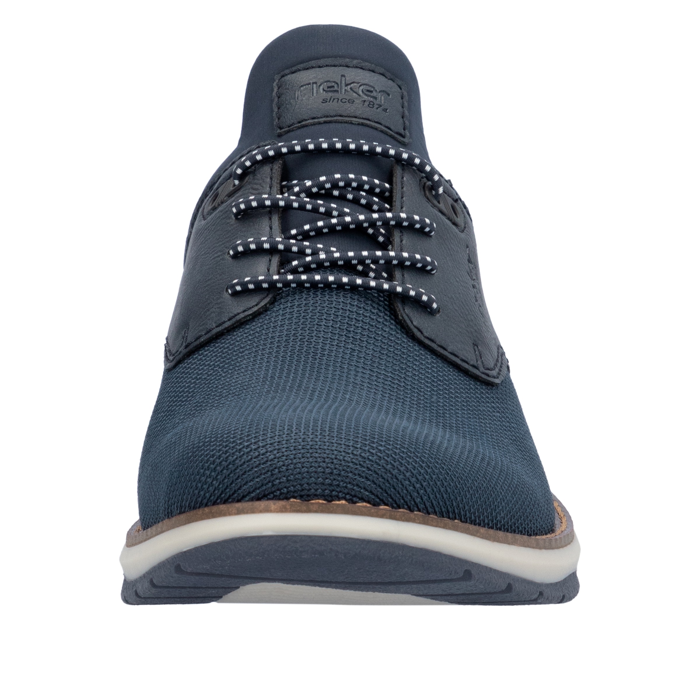 Slip-On Sneaker RIEKER, Herren, Gr. 40, bunt (dunkelblau, braun), Lederimitat, Textil, unifarben mit Farbeinsatz, Schuhe, Halbschuh, Freizeitschuh, Schlupfschuh mit Gummizug 3
