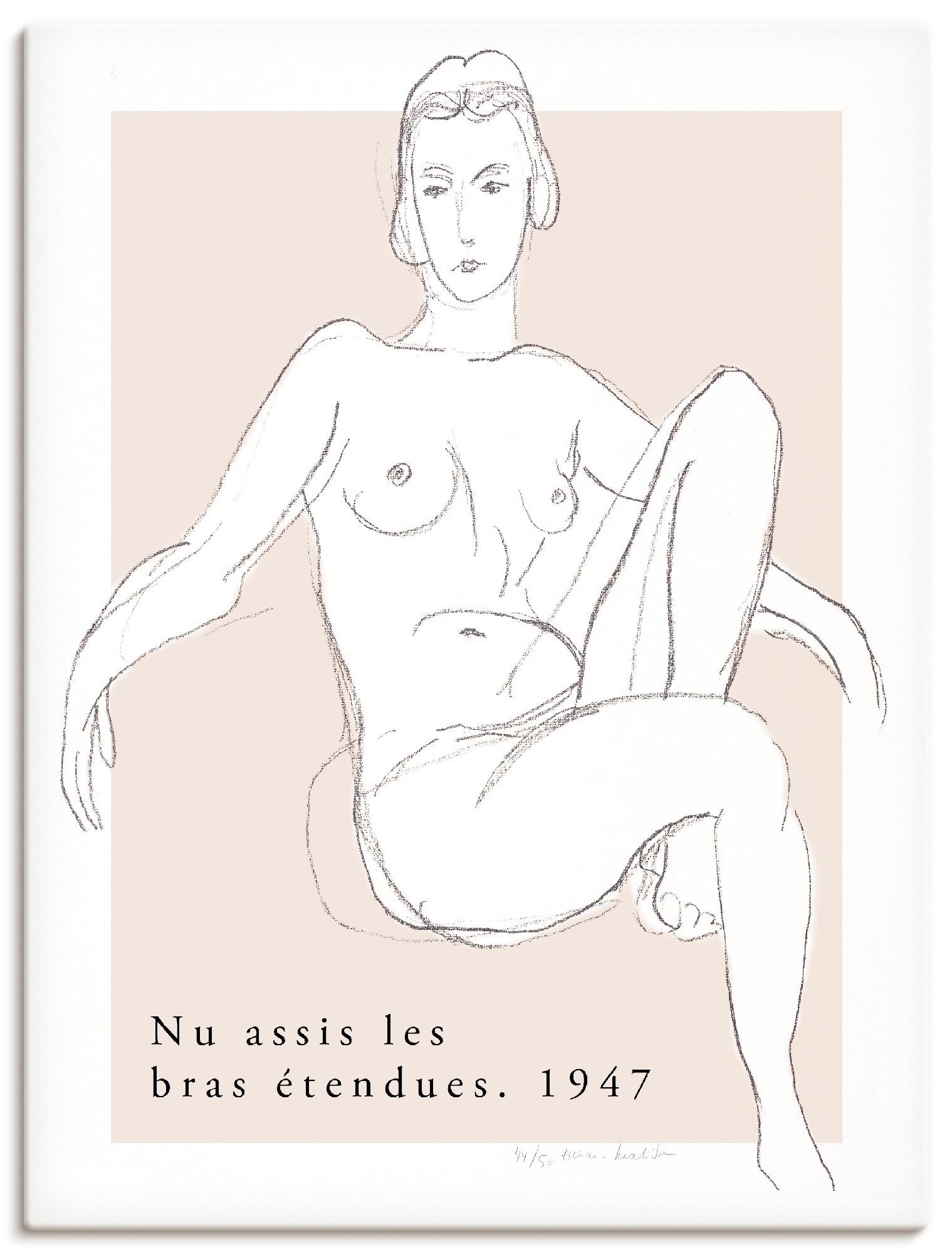 Artland Wandbild "Nu assis les bras étendues 1947" Bilder von Frauen 1 Stk. tlg. als Alubild, Leinwandbild, Poster, Wandaufkleber in verschied. Größen