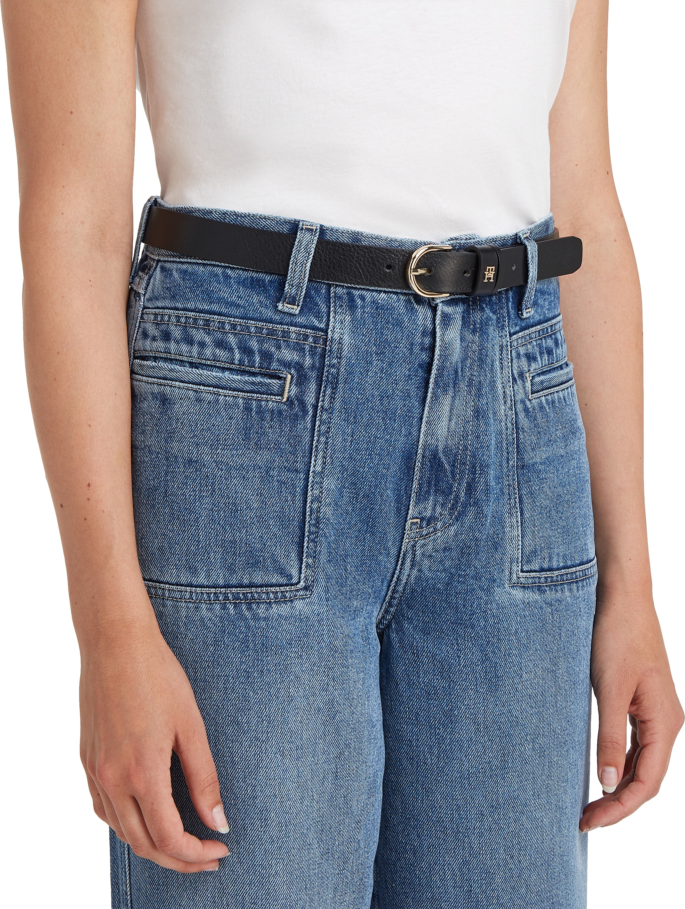 Tommy Hilfiger Ledergürtel "ESSENTIAL EFFORTLESS 2.5", Logoemblem, weiche H günstig online kaufen