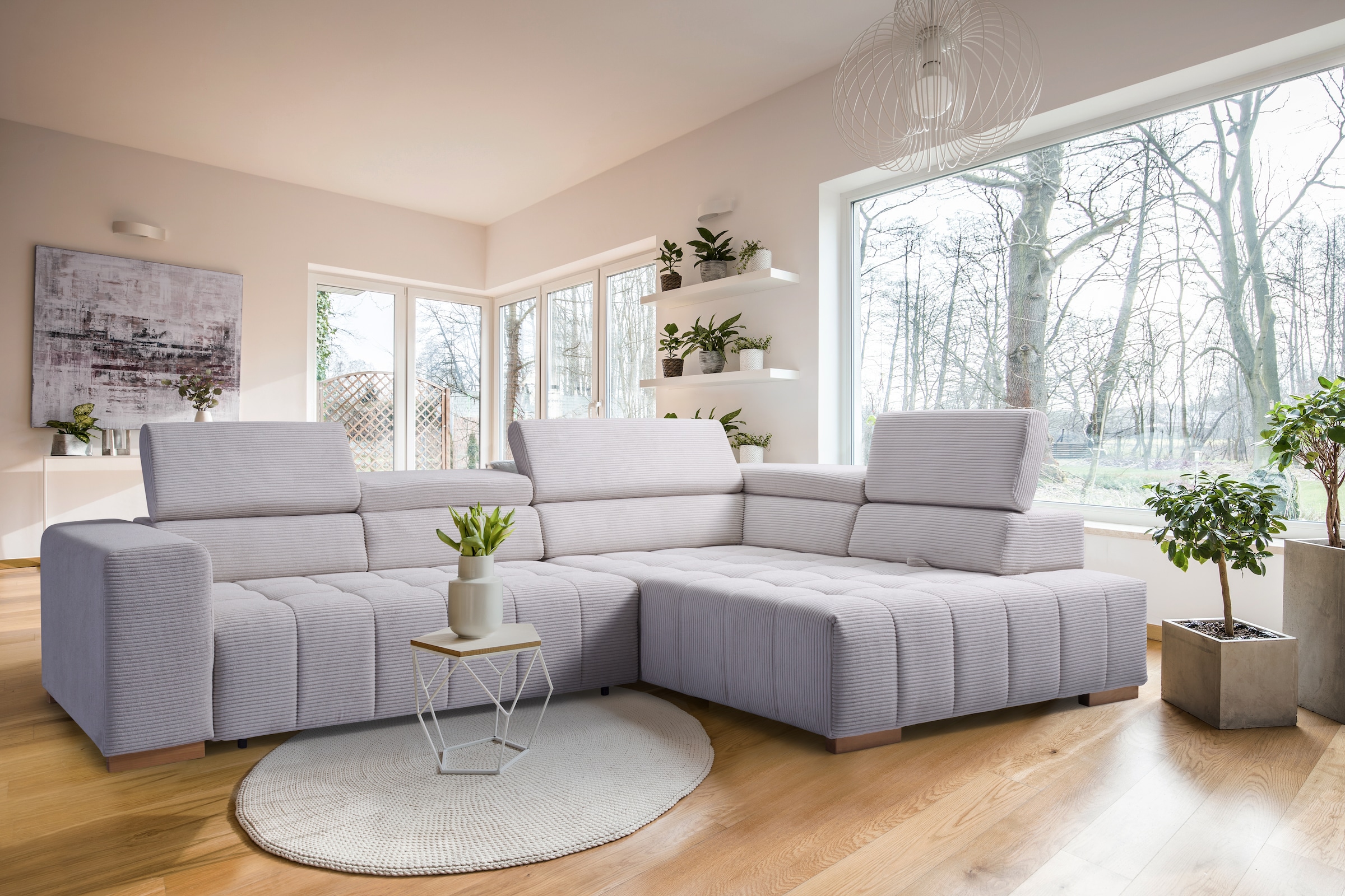exxpo - sofa fashion Ecksofa "Elianos, hoher Sitzkomfort, aufwendige Kreuzs günstig online kaufen