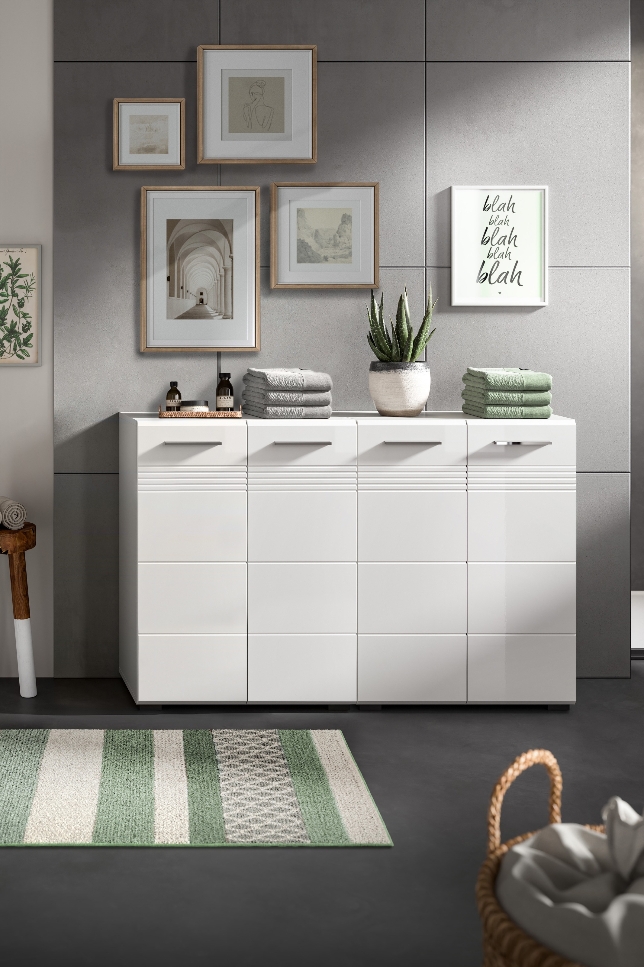 welltime Badmöbel-Set "Calicio, bestehend aus: 2 Midischränken" 2 Stk. tlg. günstig online kaufen