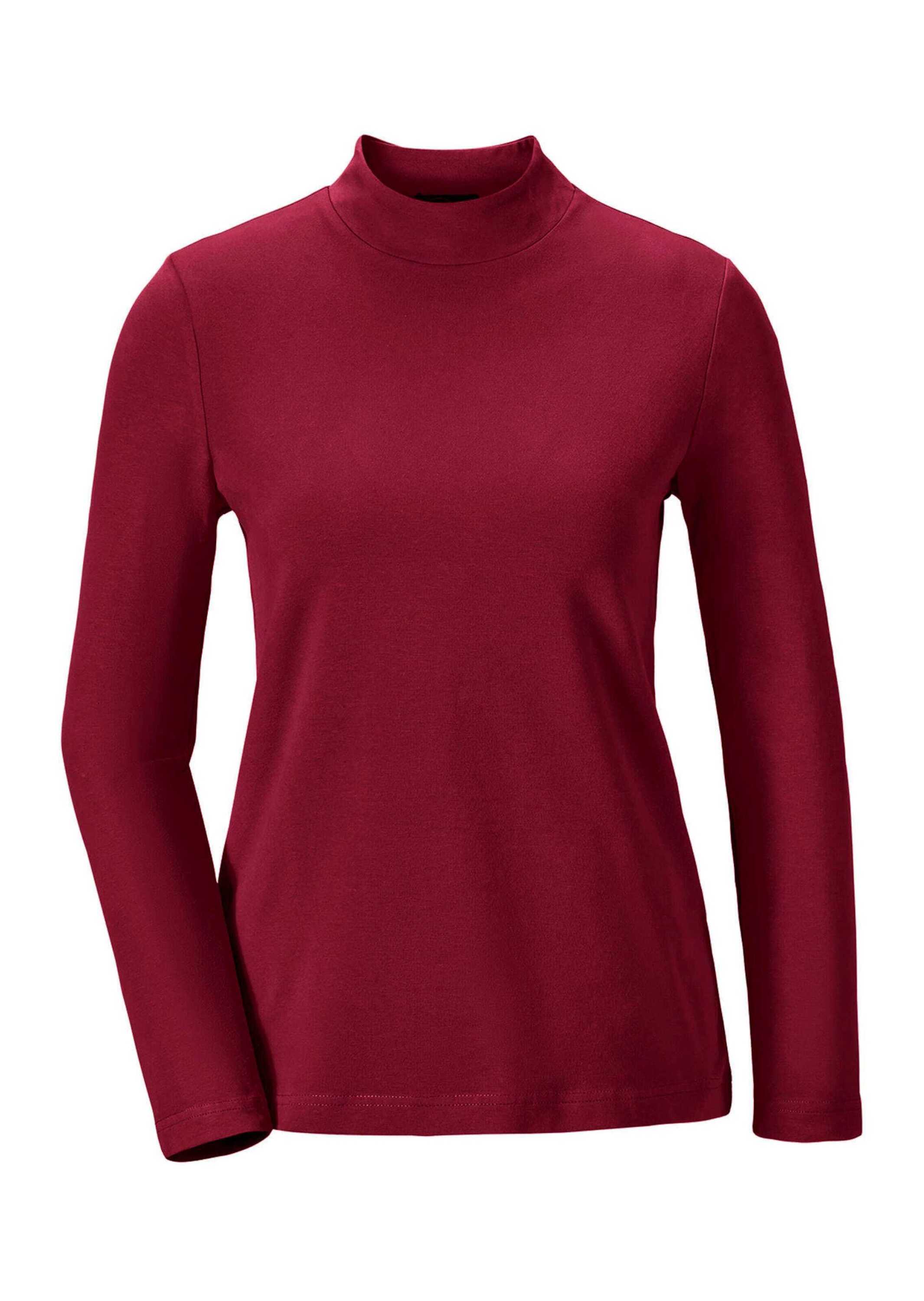 GOLDNER Longpullover "Kurzgröße Stehkragenshirt mit Langarm" Ohne