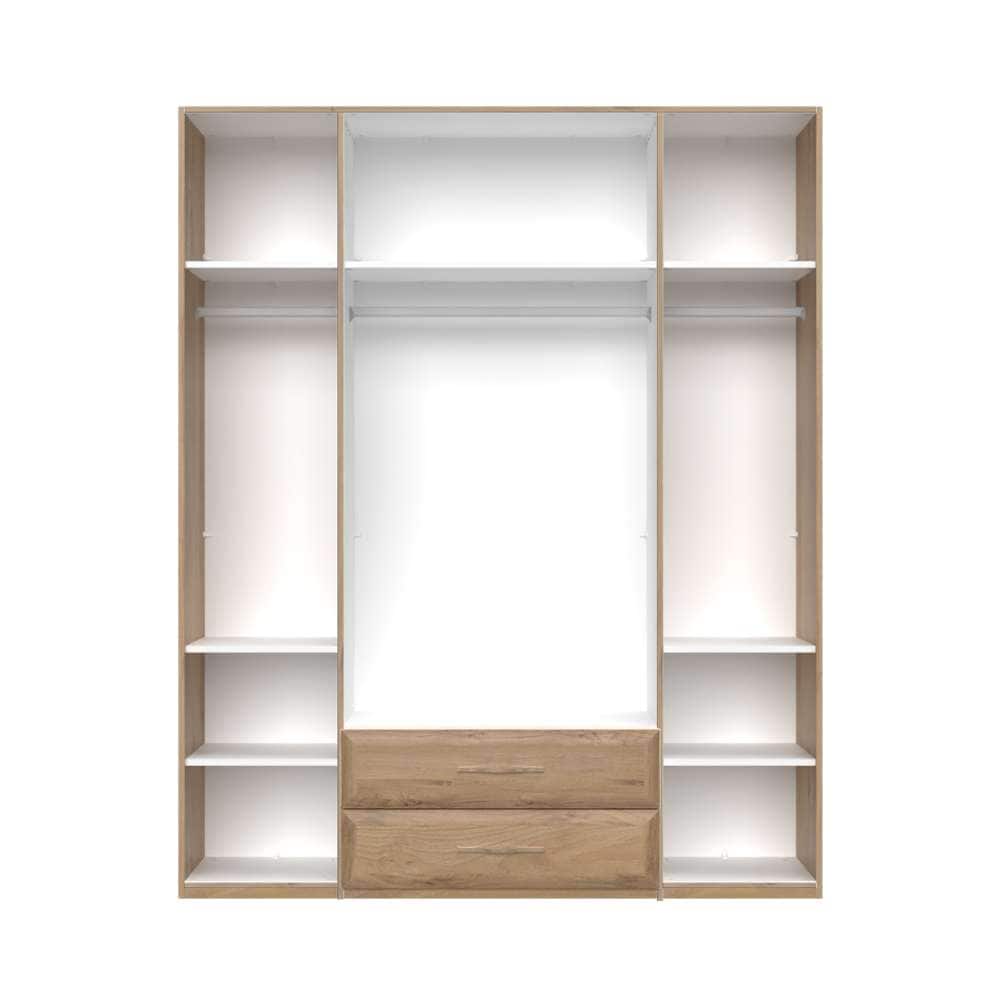 Home affaire Kleiderschrank »Gala, beige hochglänzend UV lackiert, kratzfest, FSC-zertifiziert«, (abgerundete Schubladen aus MDF im Holzdekor, soft-close), hoher Schrank (224cm), wahlweise in 4 Breiten, Made in Europe