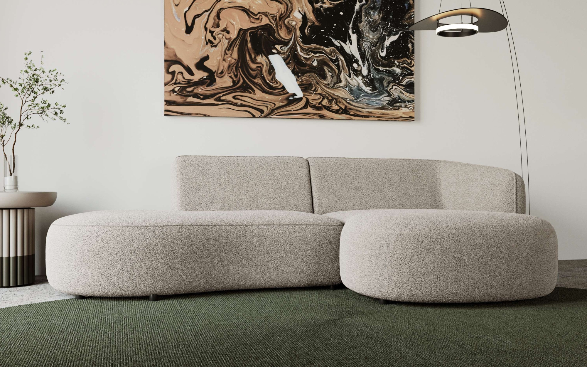 andas Ecksofa »Ostrup«, schlichtes modernes Design, in verschiedenen Farben