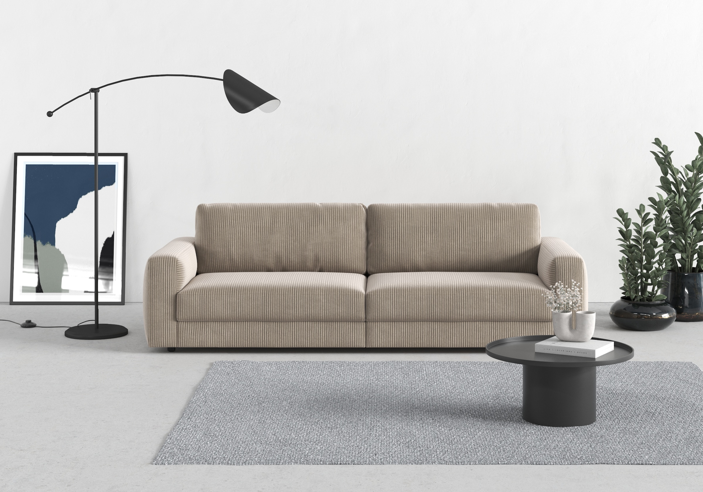 TRENDMANUFAKTUR Big-Sofa "Bourbon, Designsofa,", mit extra hohem Sitzkomfort, in trendigem Cord Bezug erhältlich