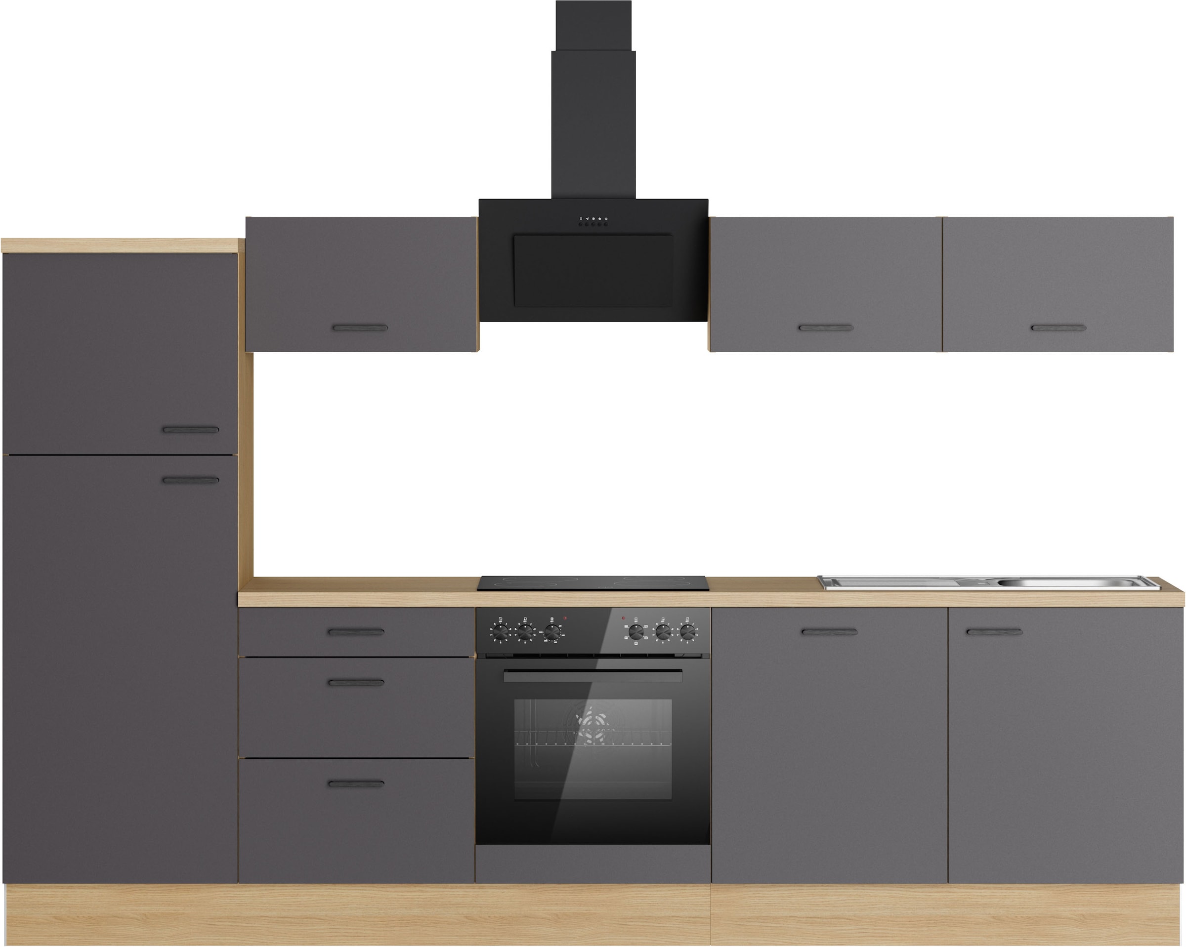 KOCHSTATION Küchenzeile "KS-Sion" Breite 300 cm, schnelle Montage mit OPTIsnap, wahlweise mit E-Geräten