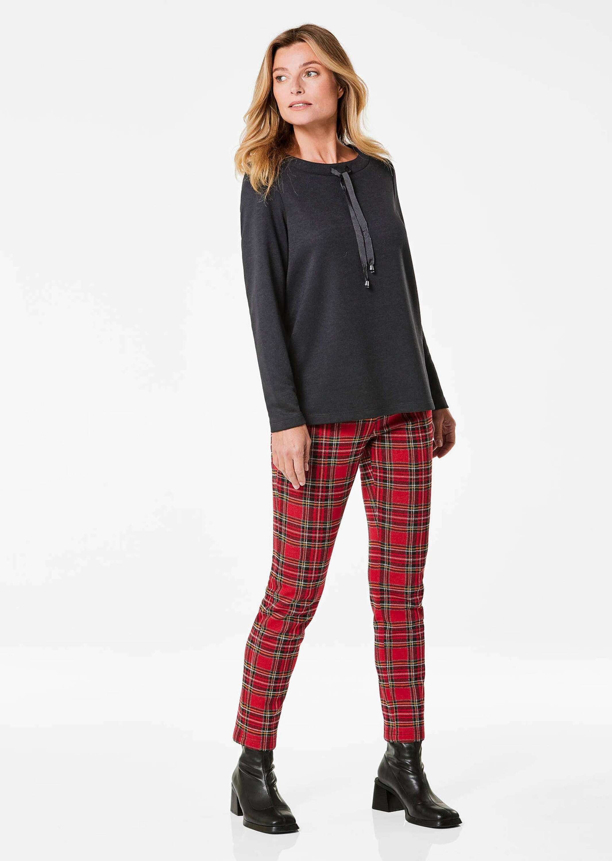 GOLDNER Print-Shirt "Kurzgröße Sweatshirt mit Kragen und Tunnelzug" günstig online kaufen