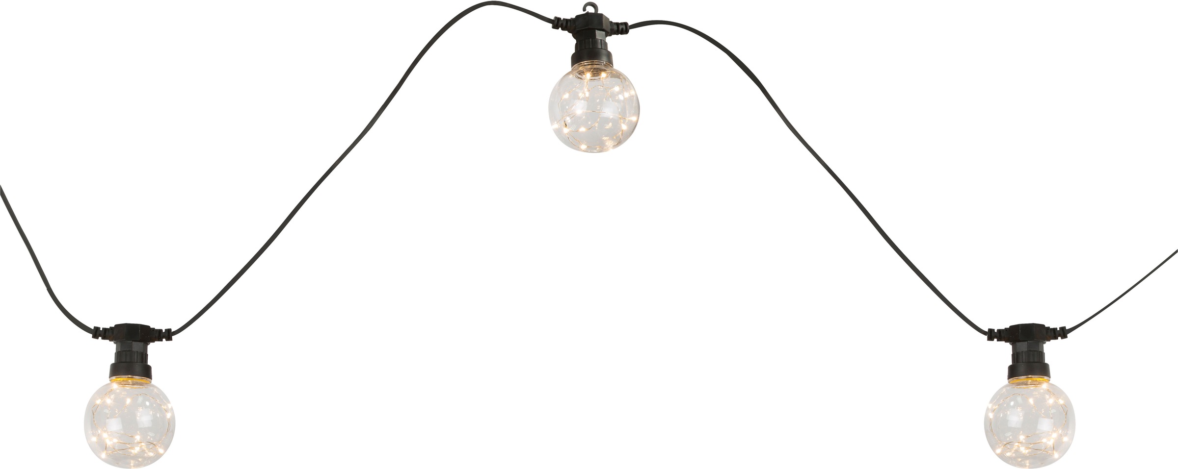 GLOBO LIGHTING LED-Lichterkette »ALMAGA«, Kette/10 Leuchtmittel/2700K/schwarz/Deko