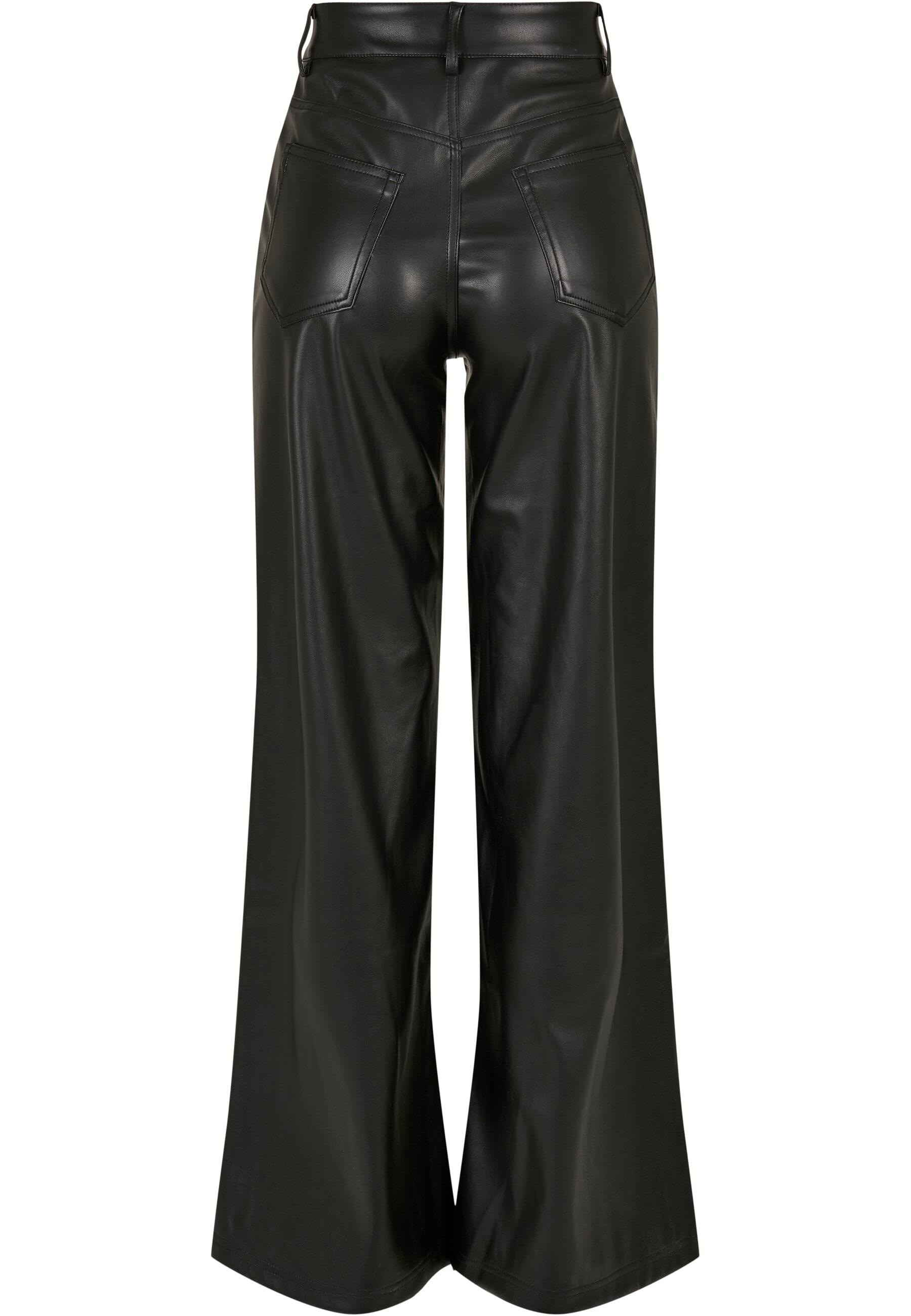 URBAN CLASSICS Stoffhose "Urban Classics Damen Ladies Faux Leather Wide Leg günstig online kaufen