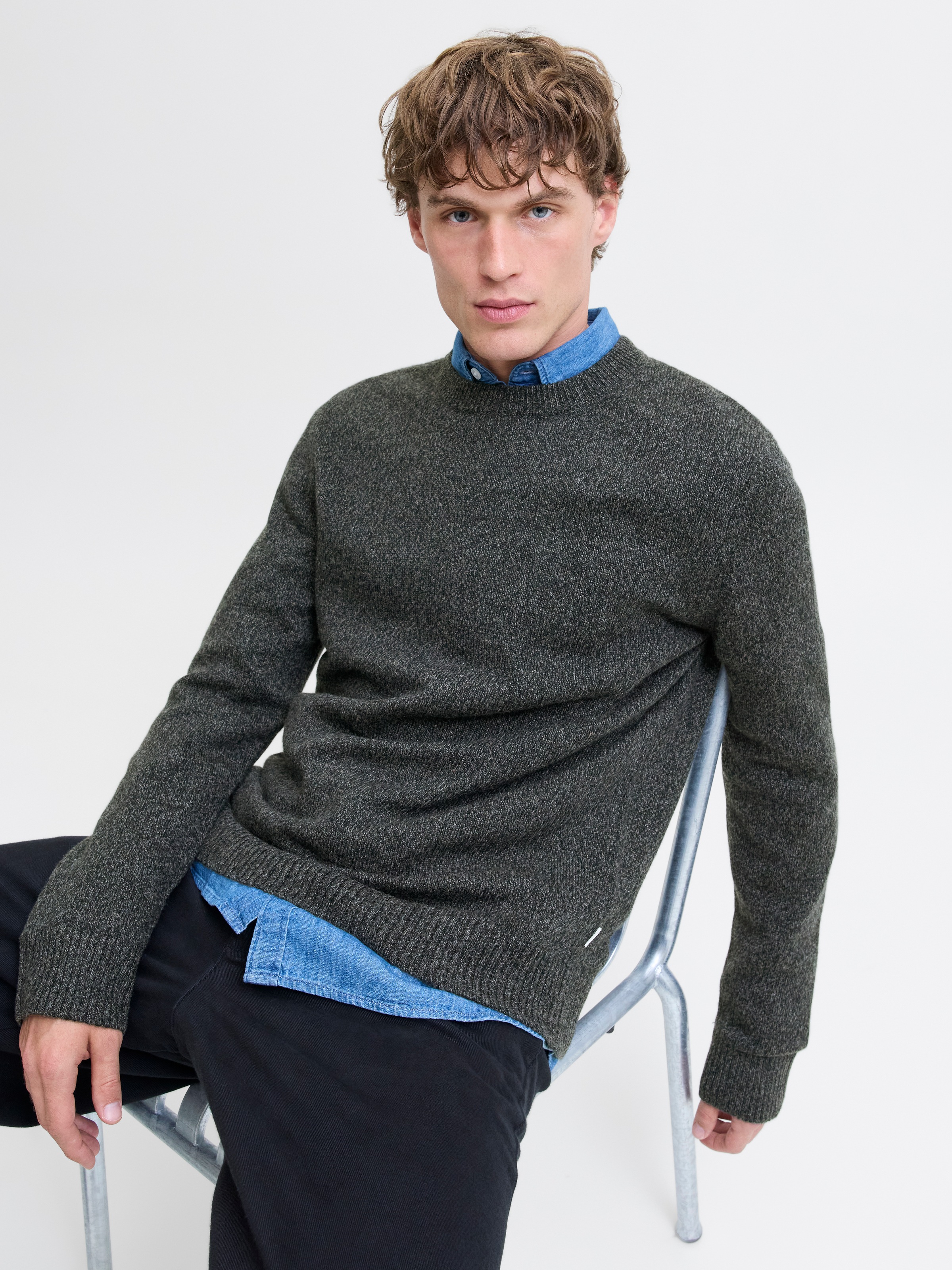 Jack & Jones Rundhalspullover "JPRBLULAMBSWOOL KNIT CREW NECK" günstig online kaufen