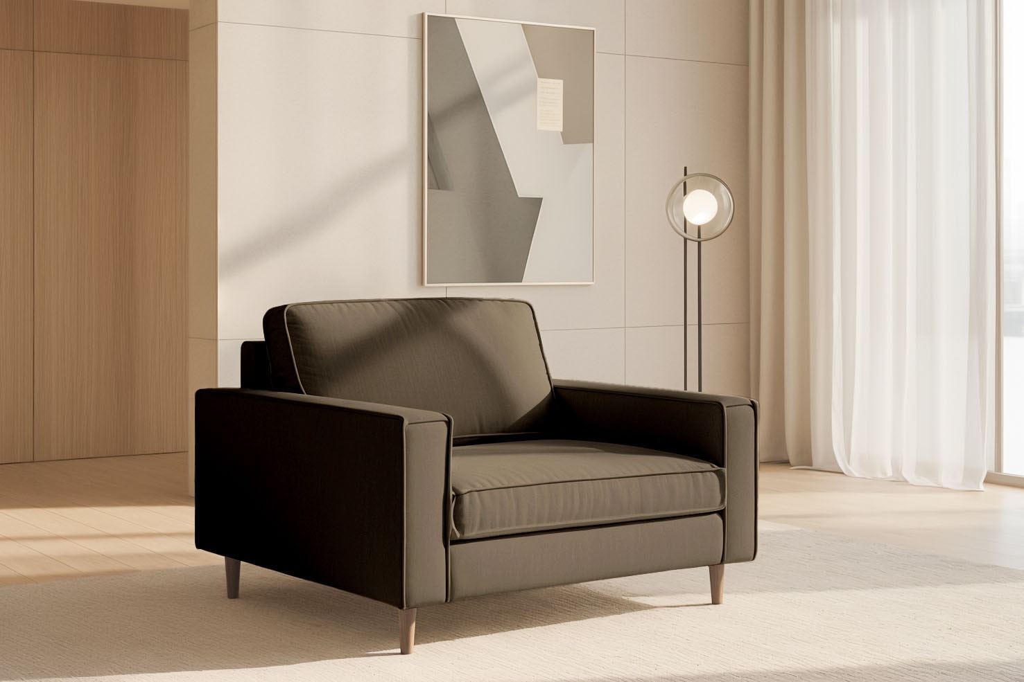 Home affaire Loveseat "Pinto Skandi 105 cm, Chenille, Struktur" günstig online kaufen