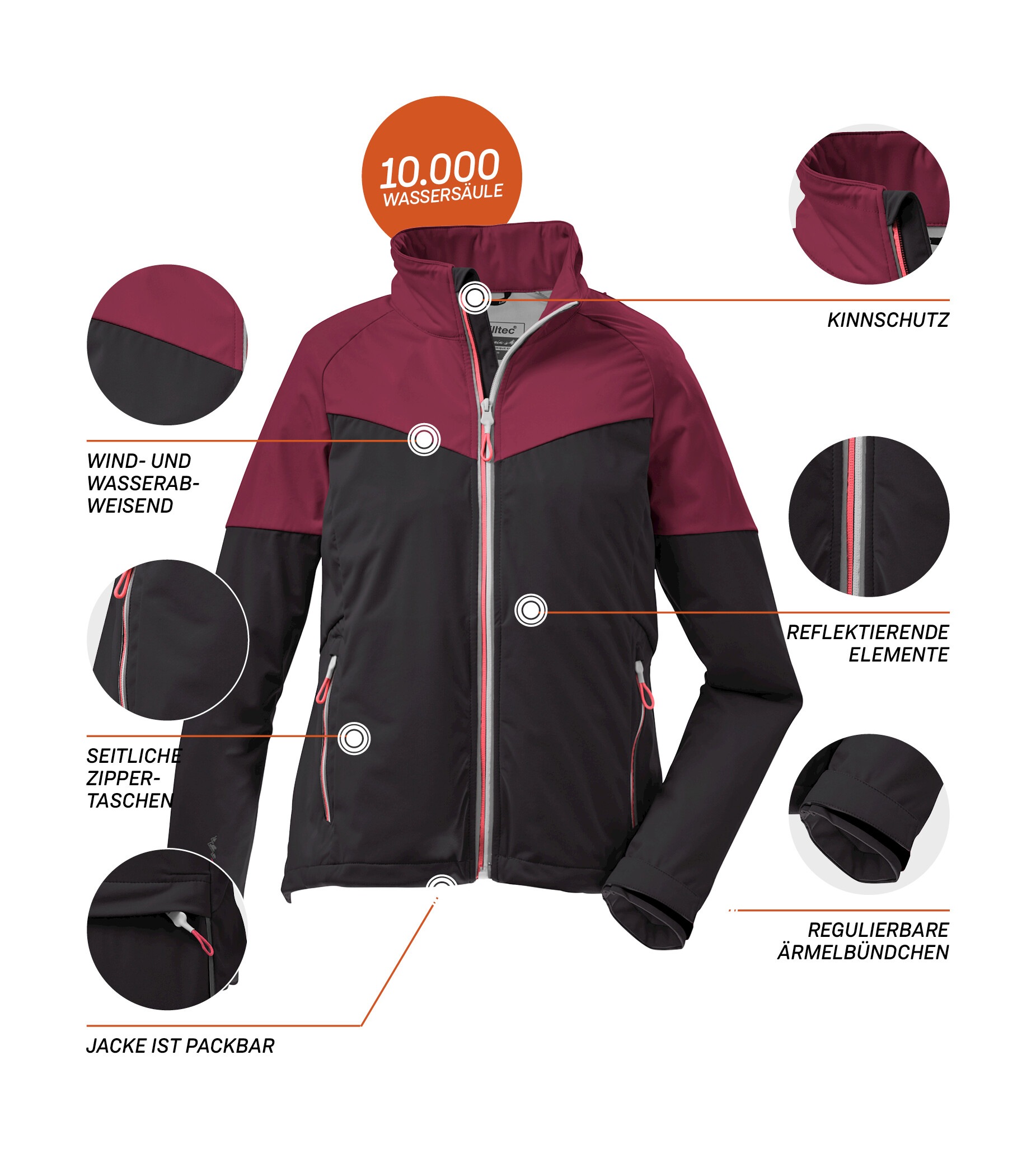 Thumbnail - Killtec Softshelljacke "KOS 29 WMN SFTSHLL JCKT", Wasser- und windabweisende Softshelljacke, reflektierende Elemente