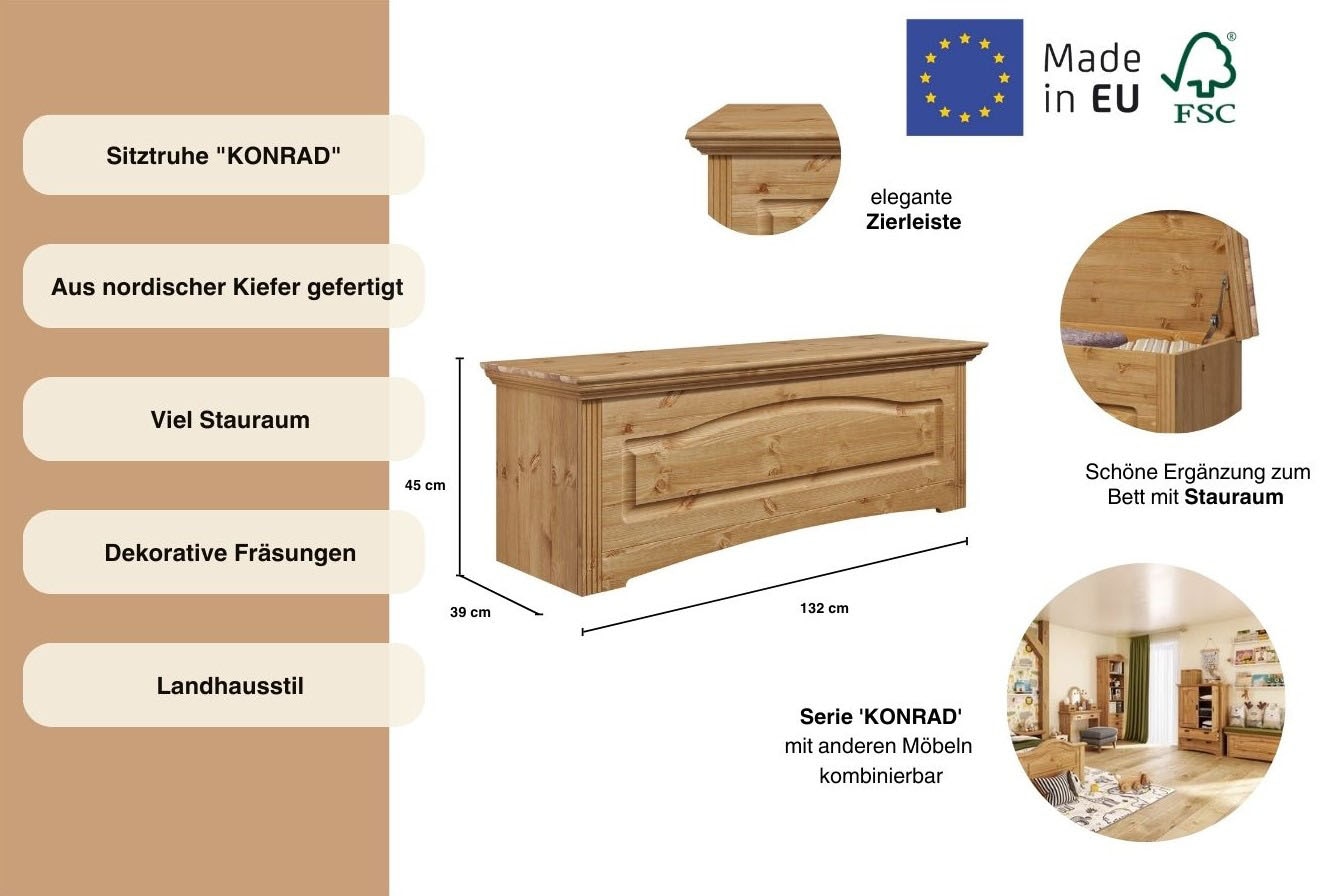 Home affaire Bettbank »Konrad«, aus massiver, FSC®-zertifizierter Kiefer